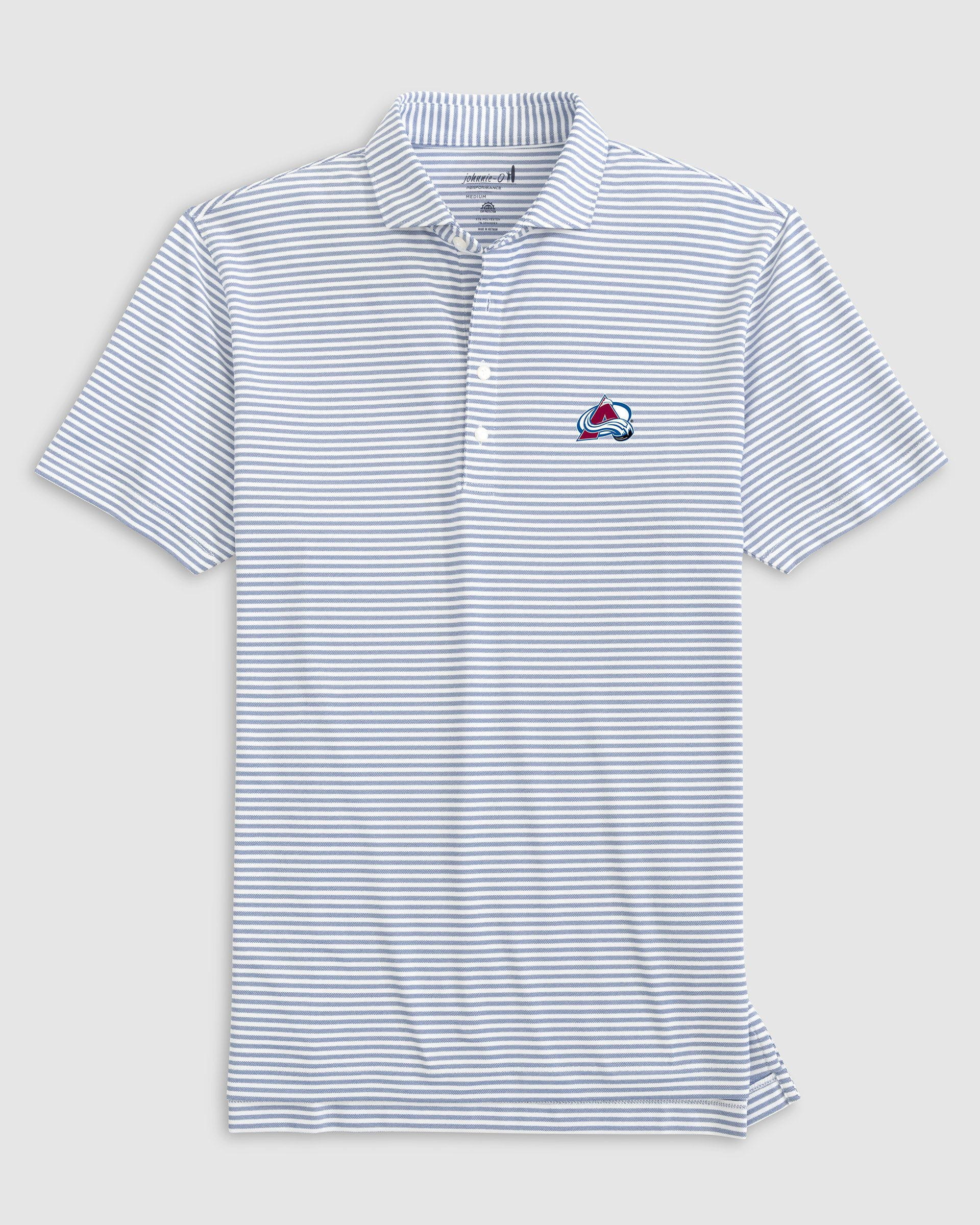 Colorado Avalanche Stetsons Striped Performance Mesh Polo - Image 4
