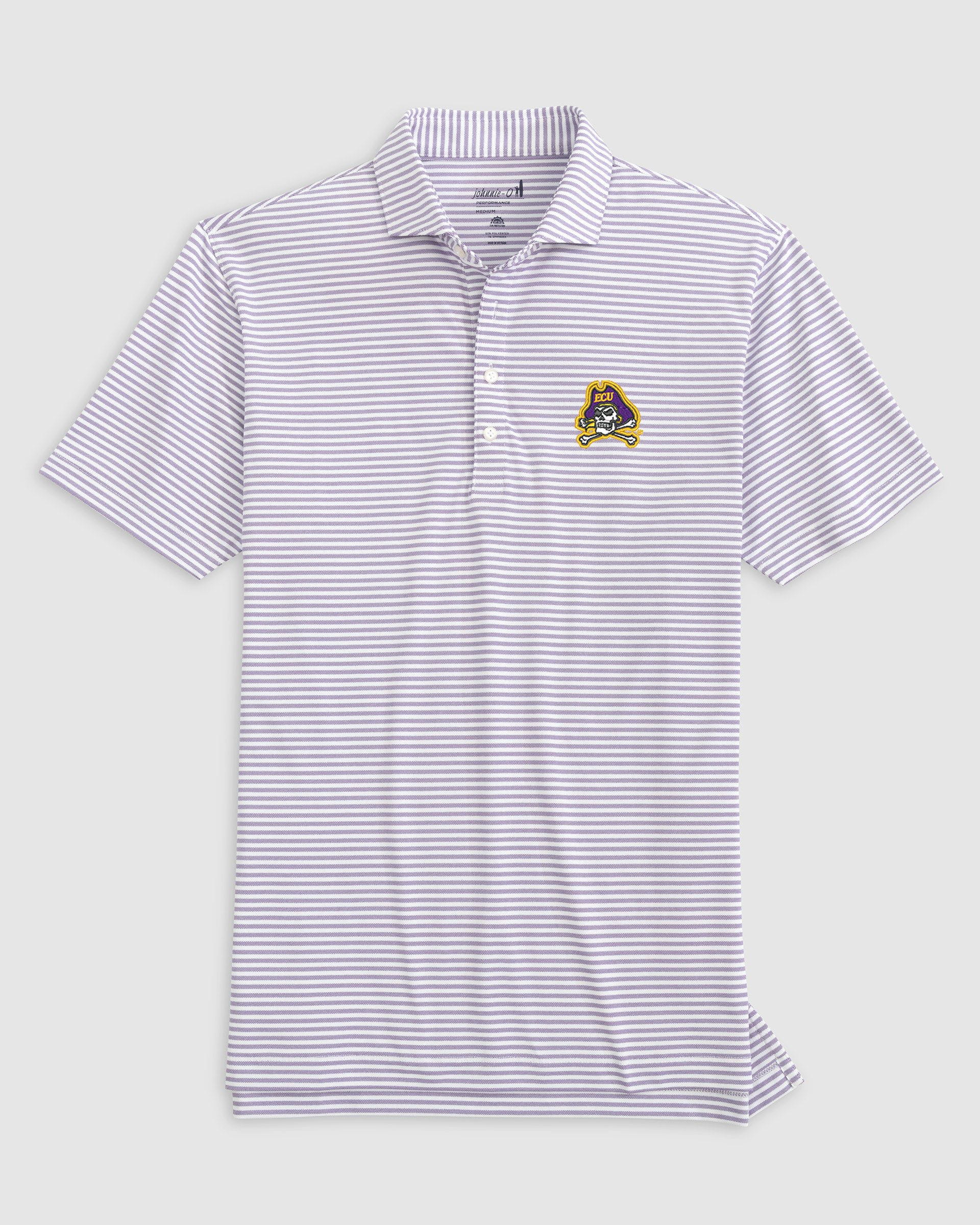 East Carolina Stetsons Striped Performance Mesh Polo