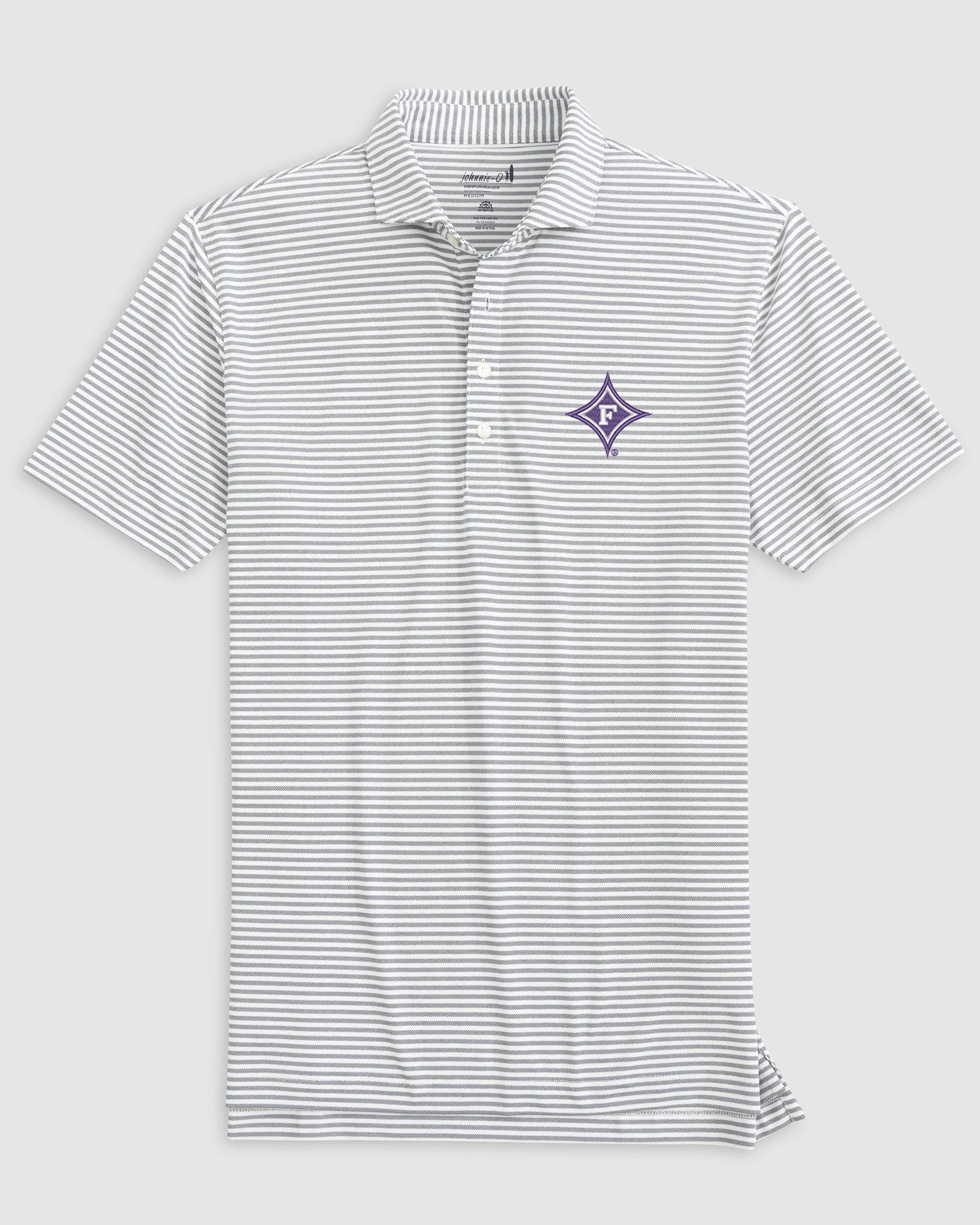 Furman Stetsons Striped Performance Mesh Polo