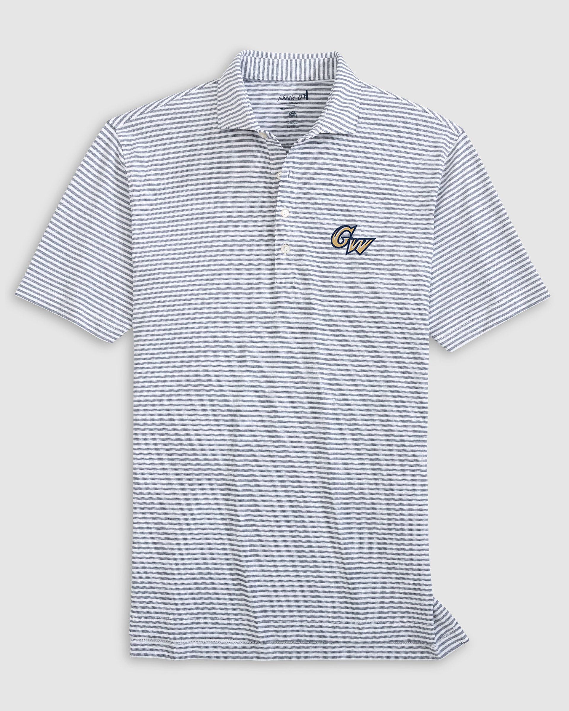 George Washington Stetsons Striped Performance Mesh Polo - Image 2