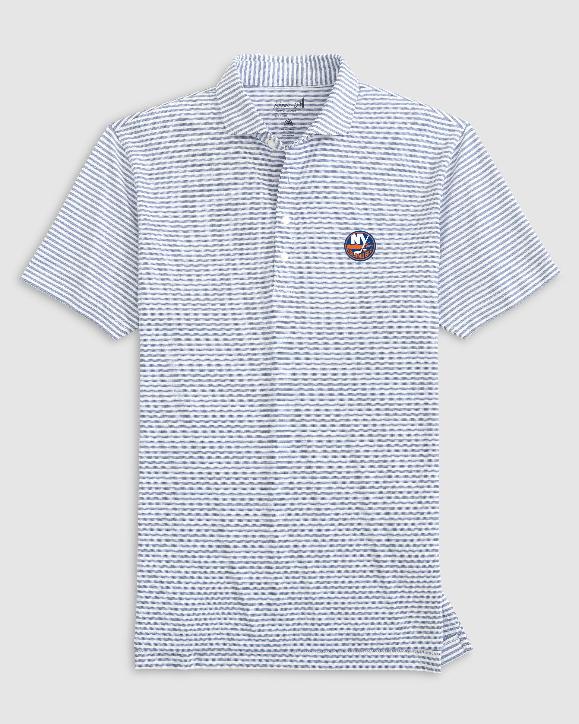 New York Islanders Stetsons Striped Performance Mesh Polo - Image 3