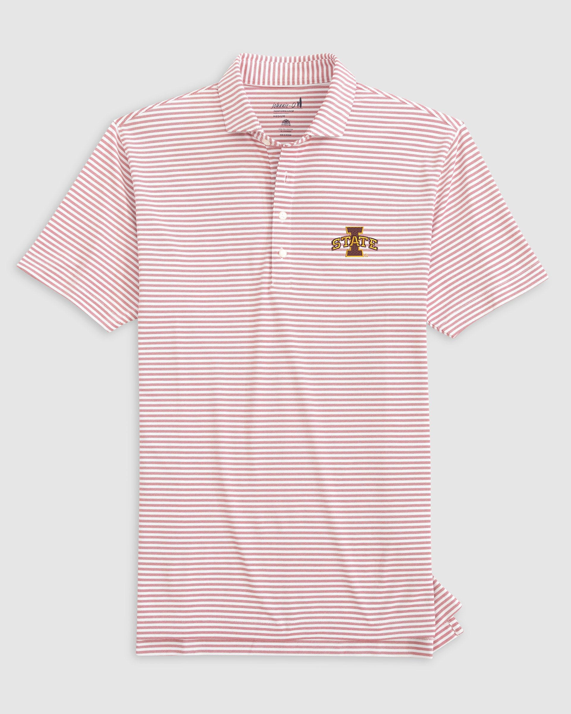 Iowa State Stetsons Striped Performance Mesh Polo - Image 2