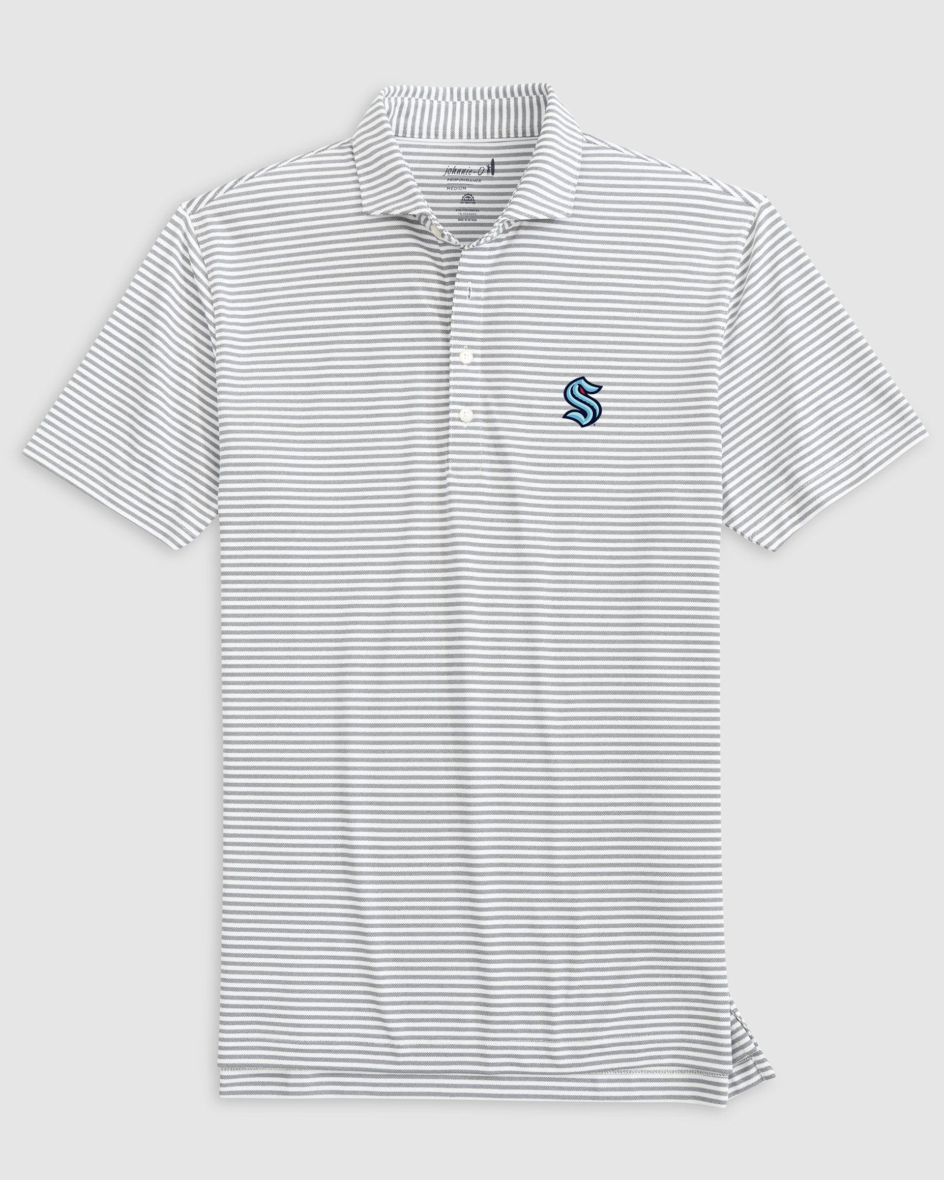 Seattle Kraken Stetsons Striped Performance Mesh Polo