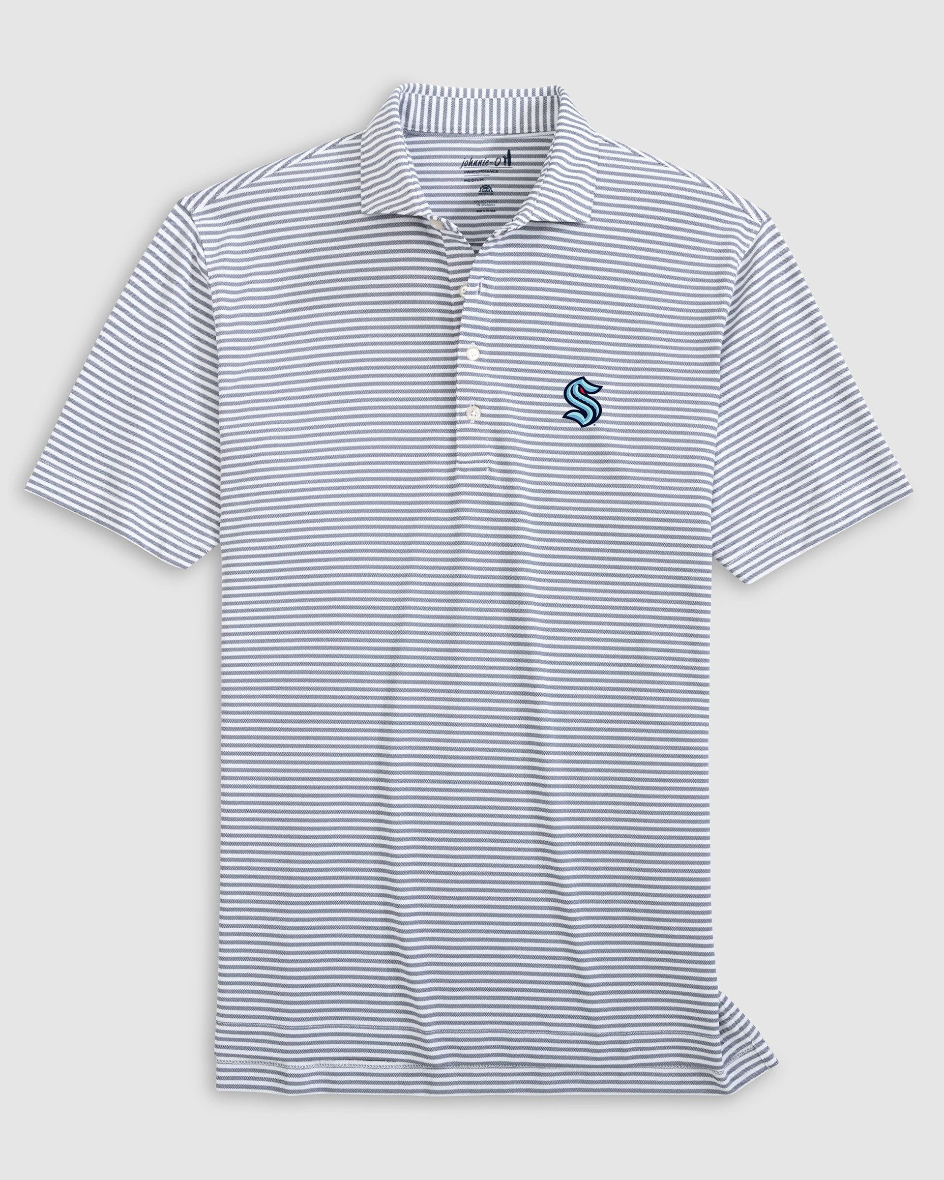 Seattle Kraken Stetsons Striped Performance Mesh Polo - Image 2