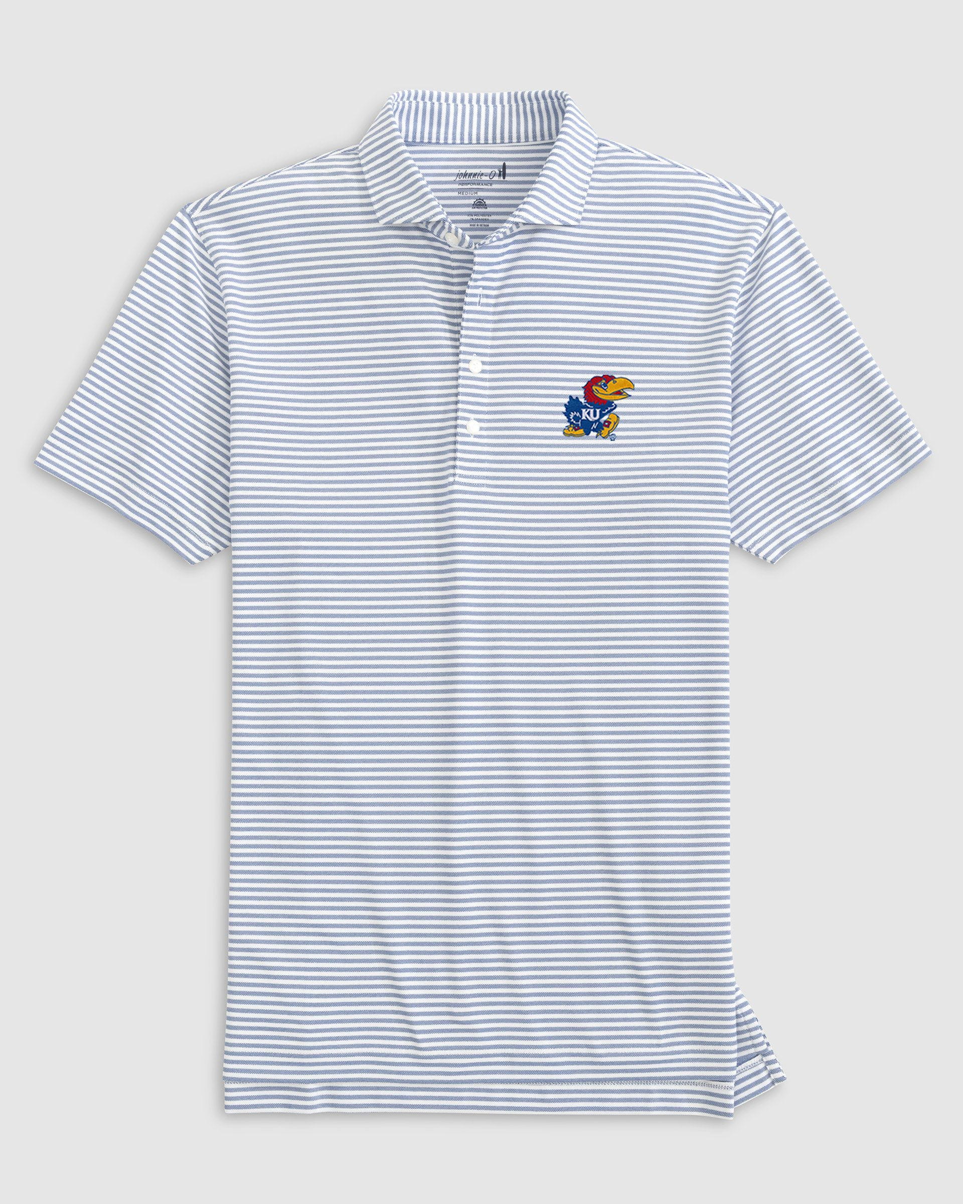 Kansas Stetsons Striped Performance Mesh Polo