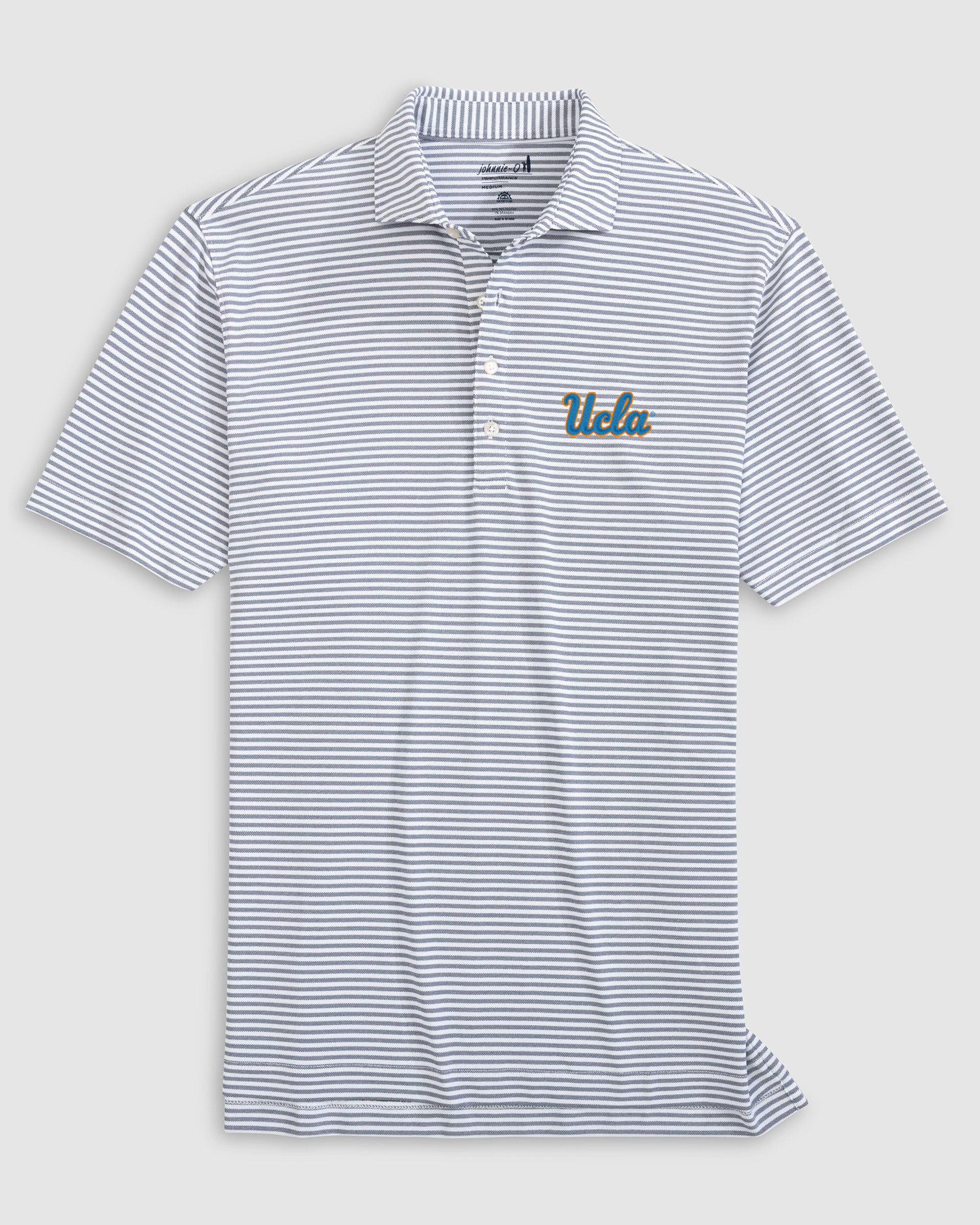 UCLA Stetsons Striped Performance Mesh Polo
