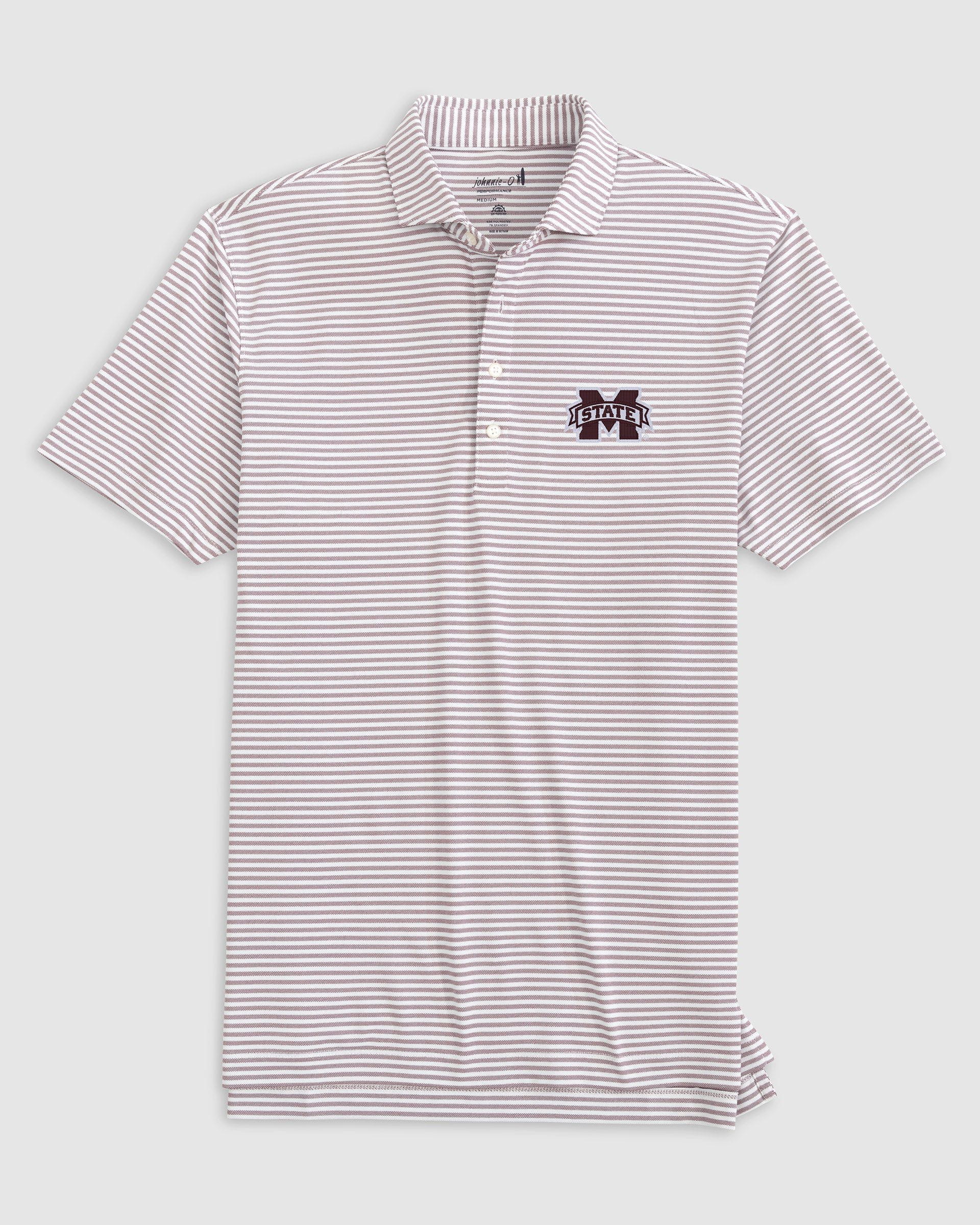Mississippi State Stetsons Striped Performance Mesh Polo - Image 2