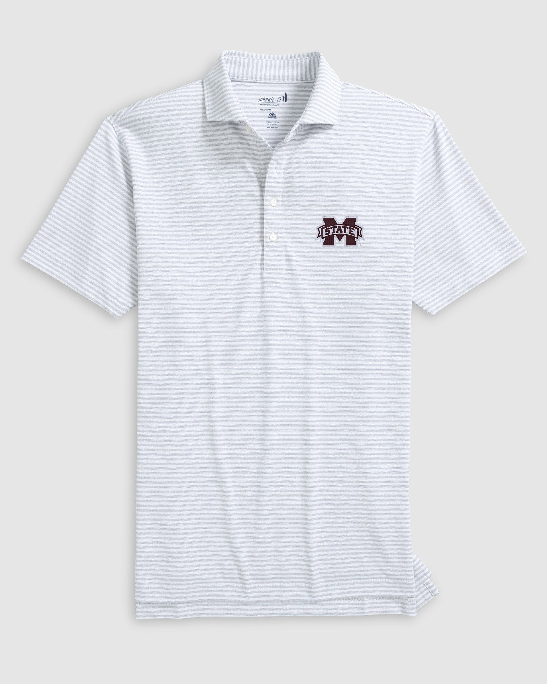Mississippi State Stetsons Striped Performance Mesh Polo - Image 3