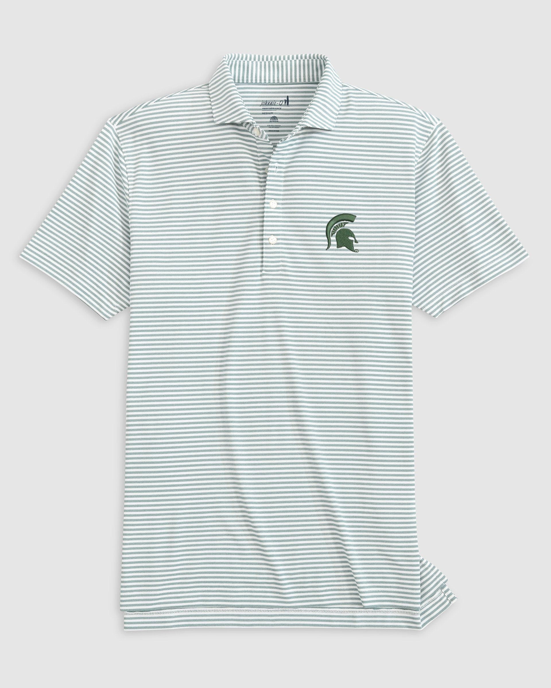 Michigan State Stetsons Striped Performance Mesh Polo - Image 2