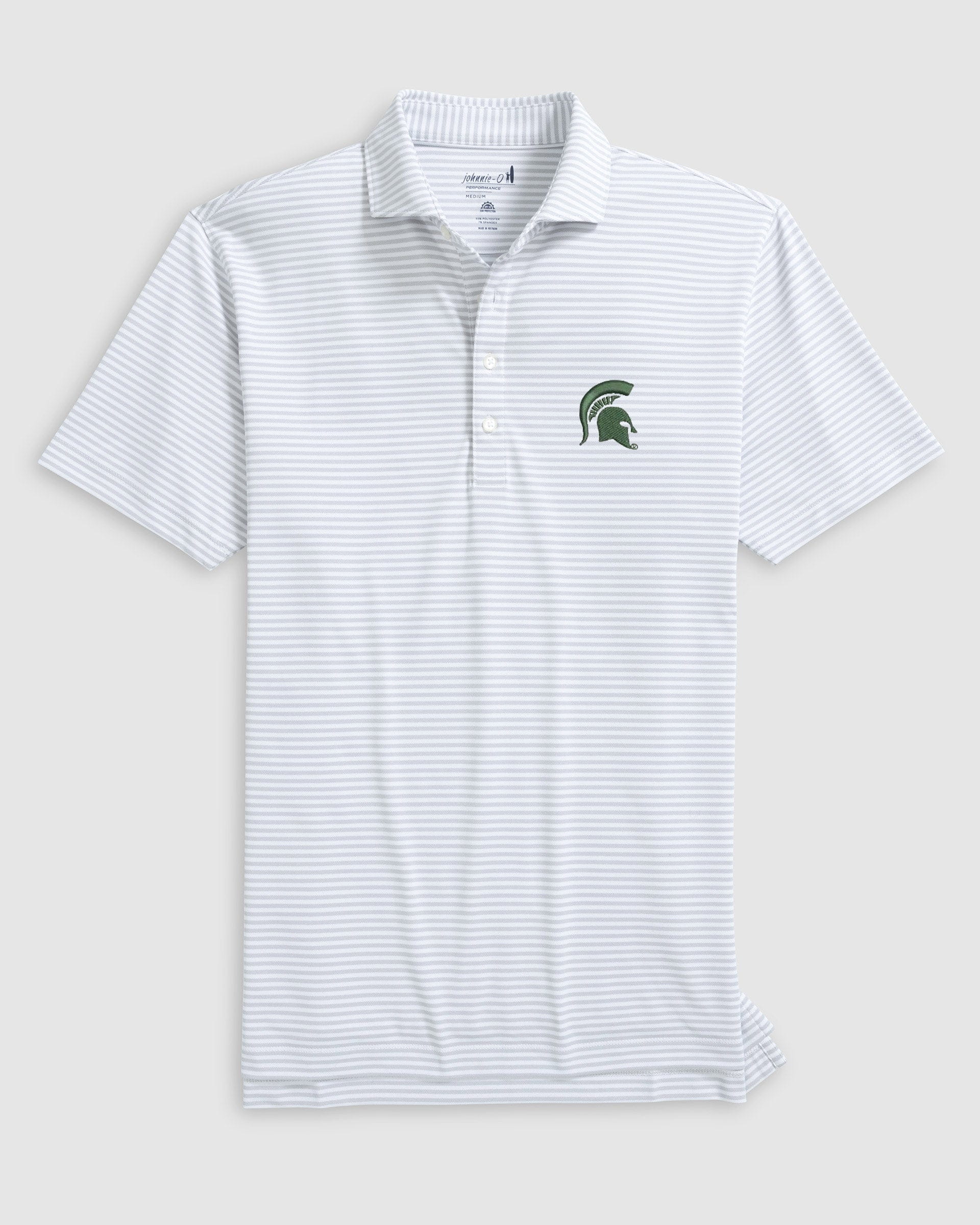 Michigan State Stetsons Striped Performance Mesh Polo - Image 3