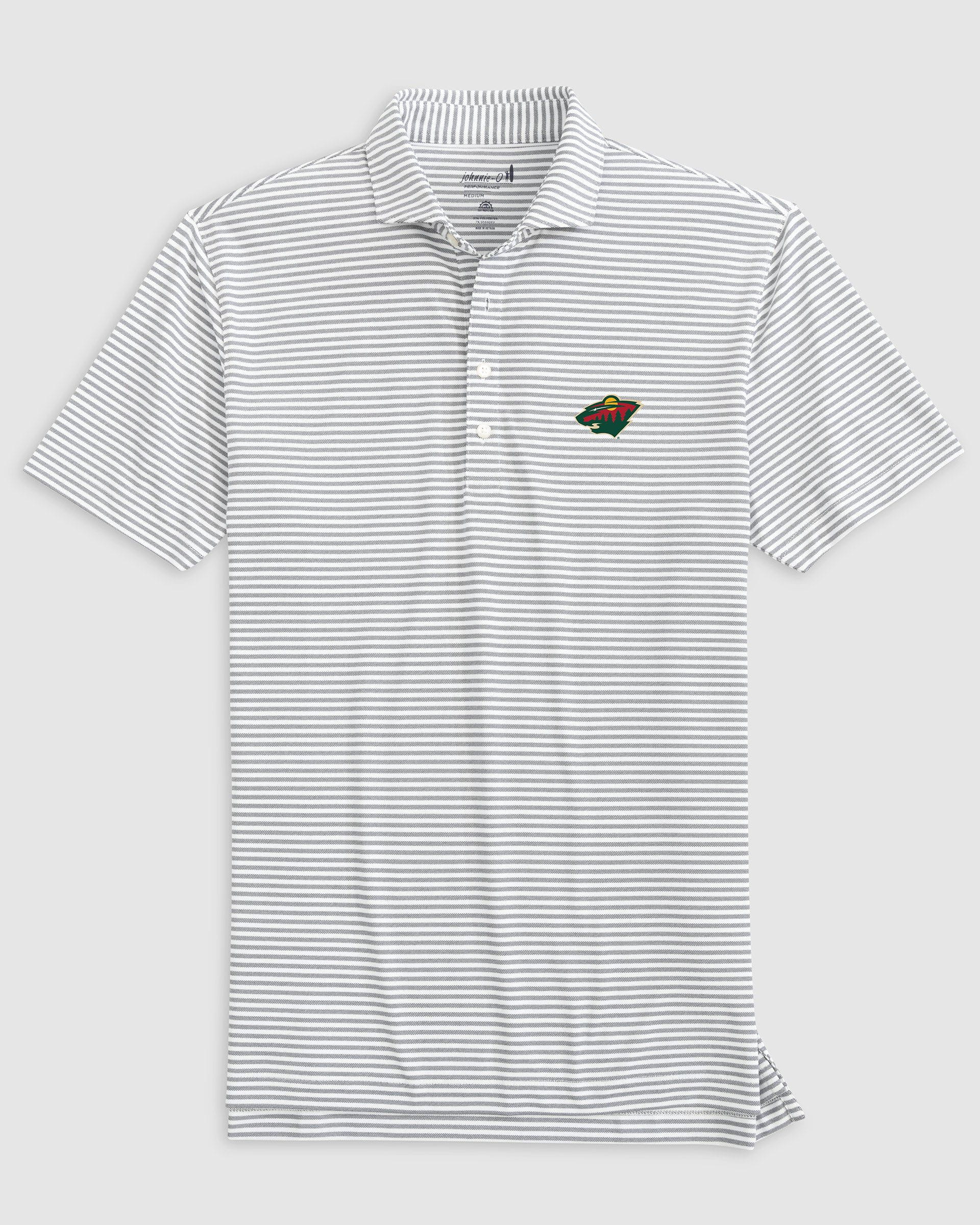 Minnesota Wild Stetsons Striped Performance Mesh Polo