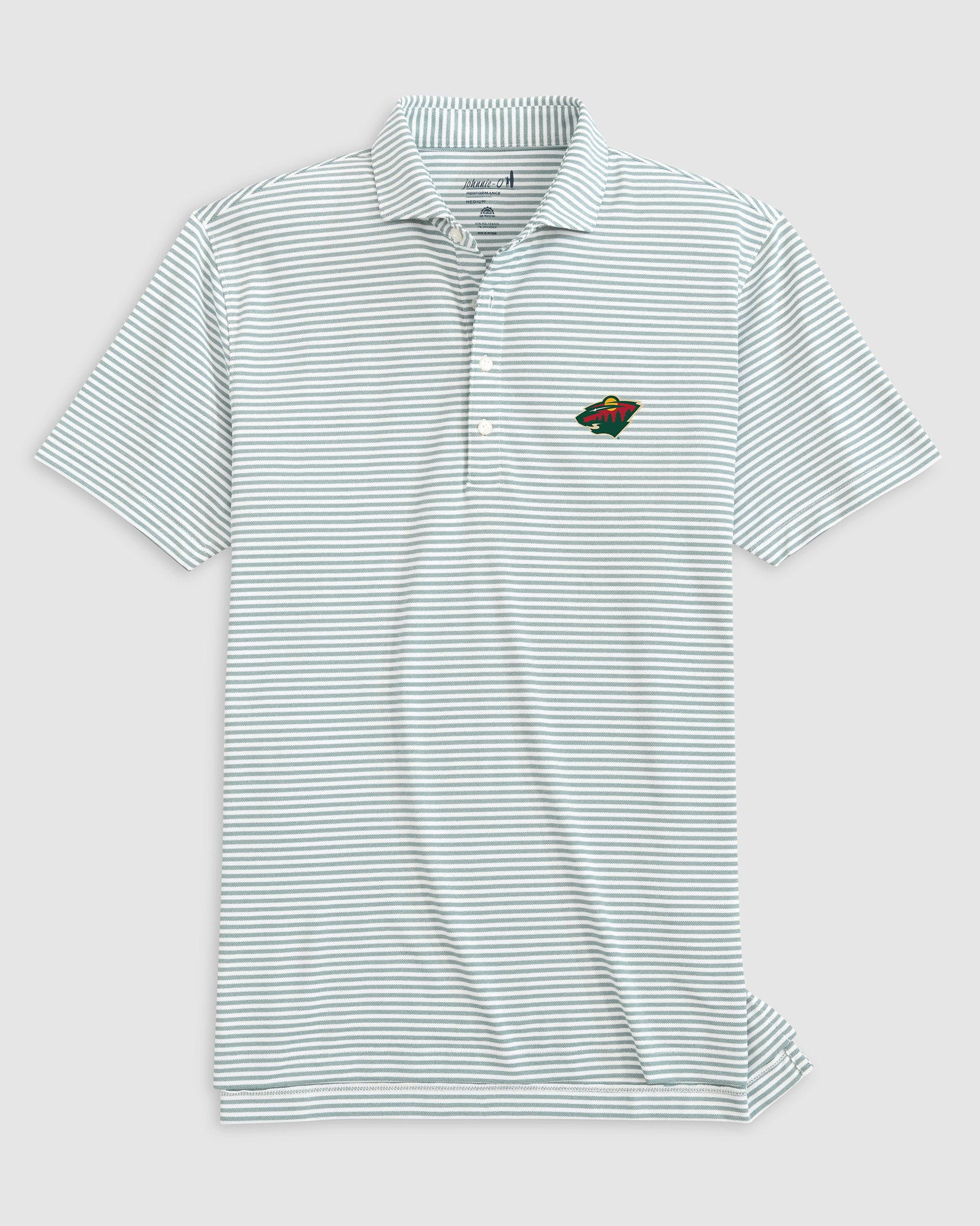 Minnesota Wild Stetsons Striped Performance Mesh Polo - Image 2