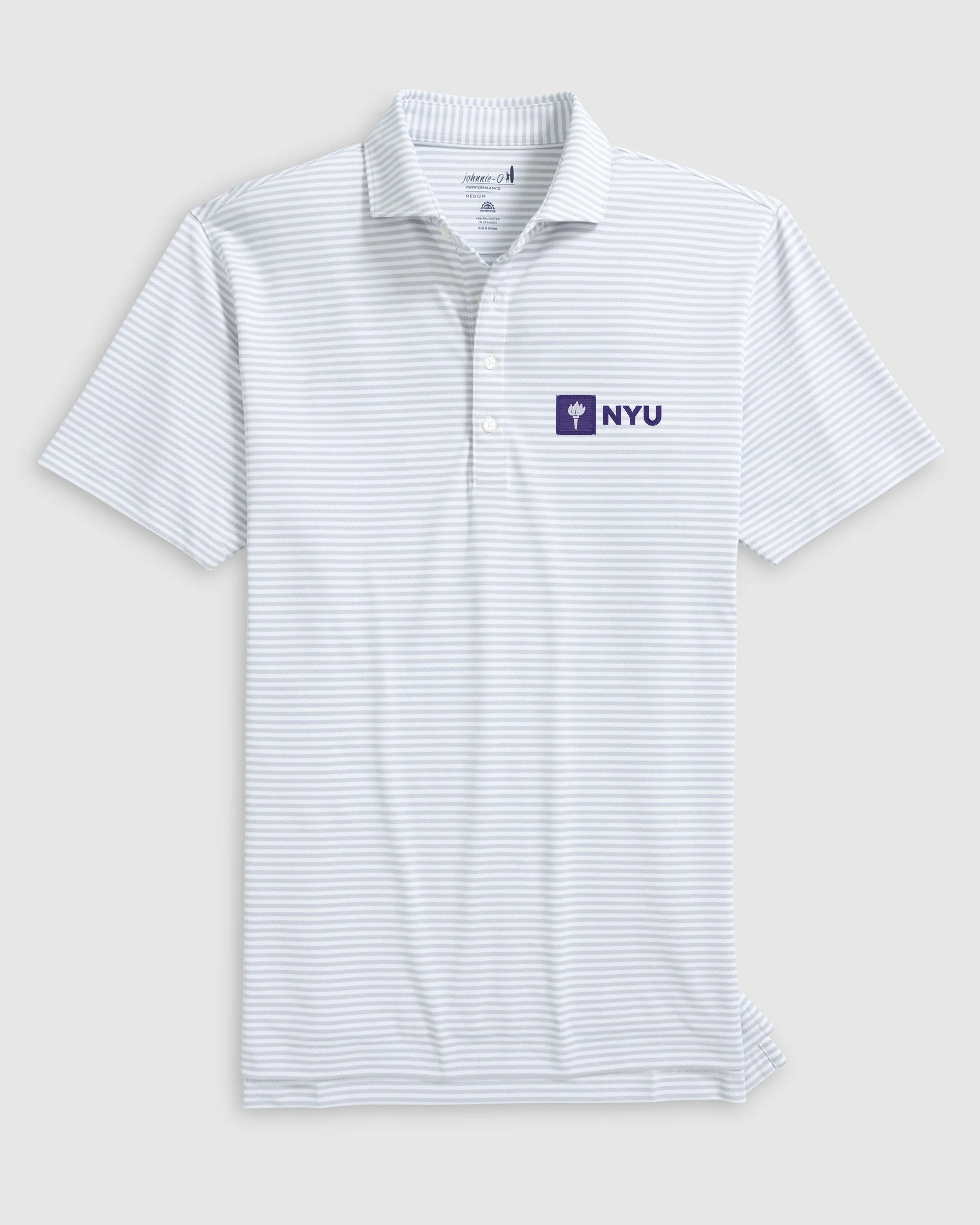 New York Stetsons Striped Performance Mesh Polo - Image 3