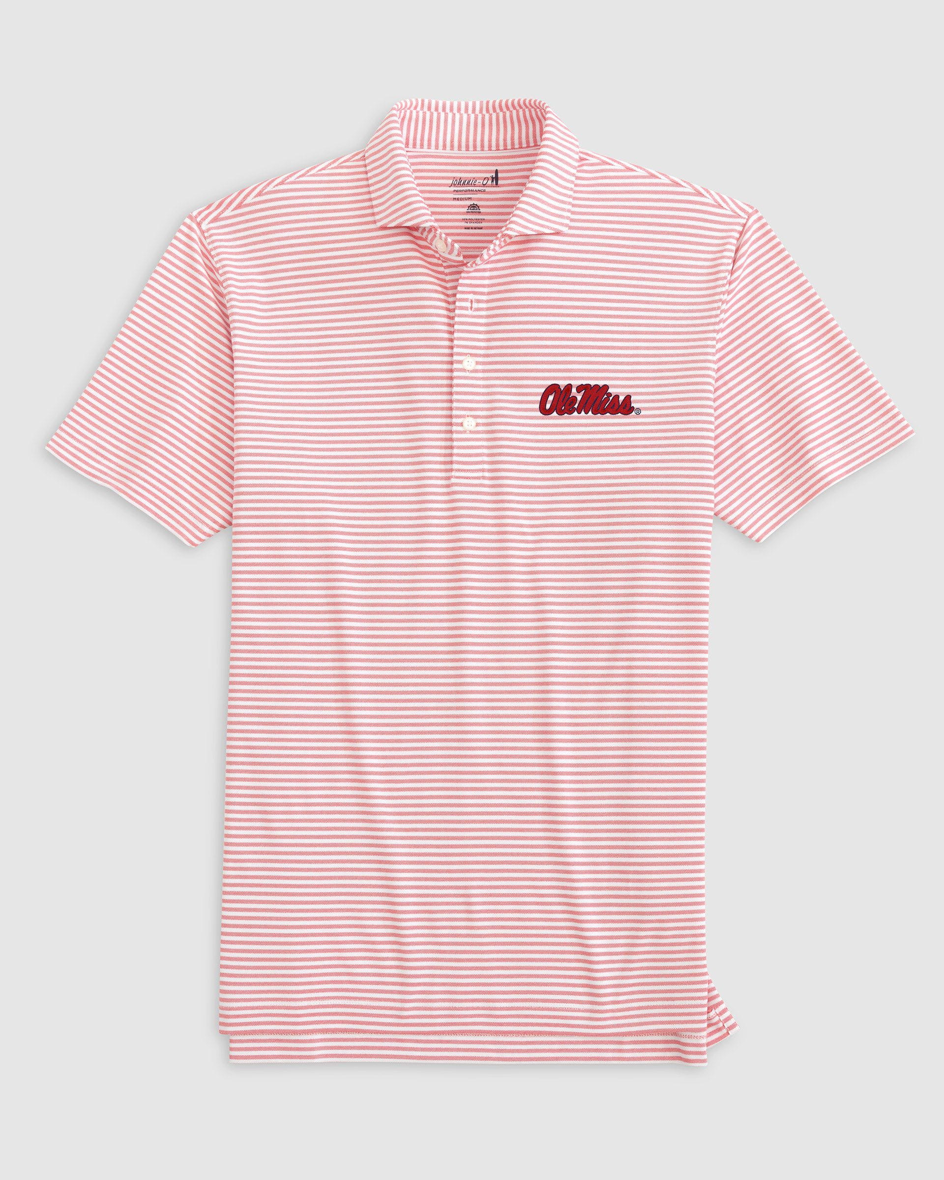 Ole Miss Stetsons Striped Performance Mesh Polo - Image 3