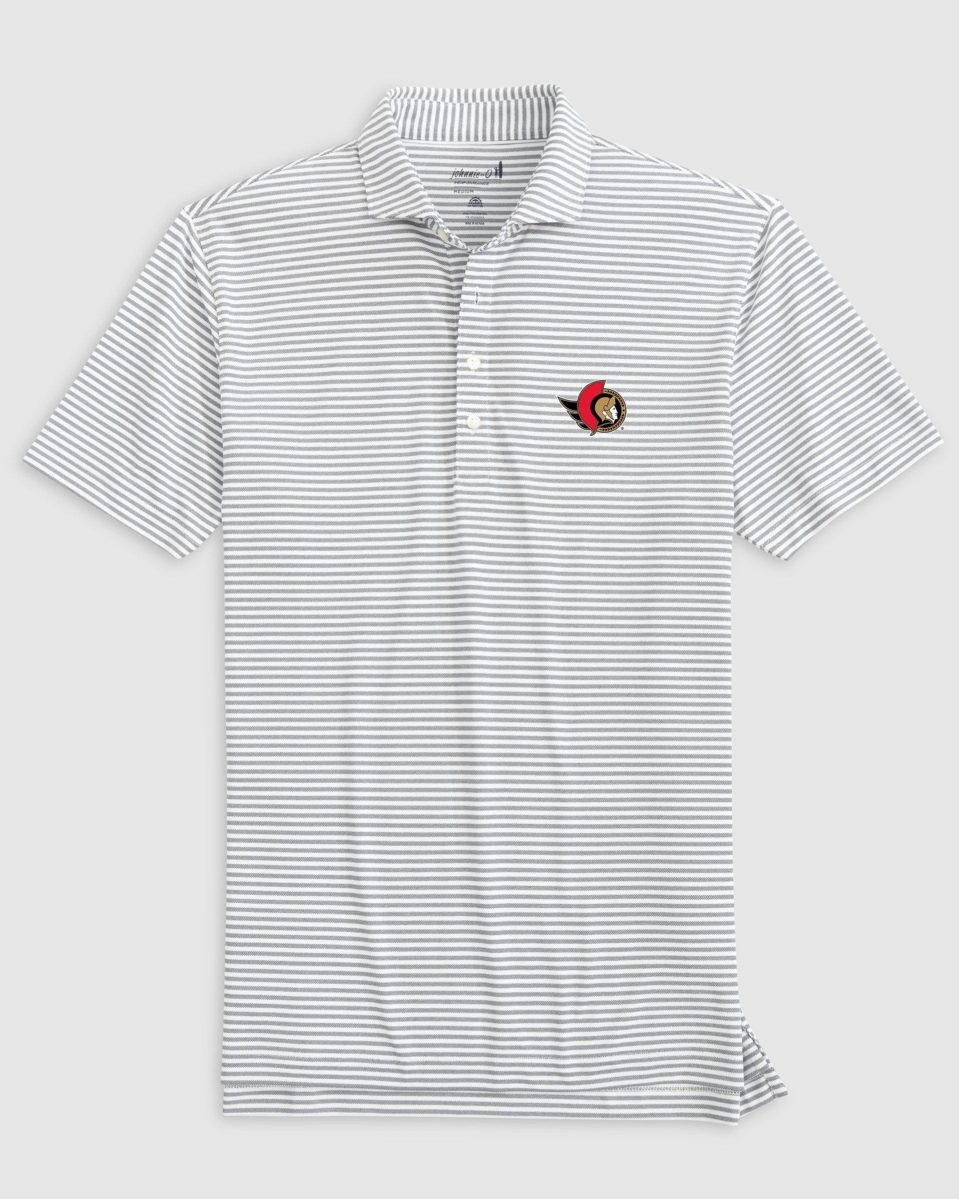 Ottawa Senators Stetsons Striped Performance Mesh Polo