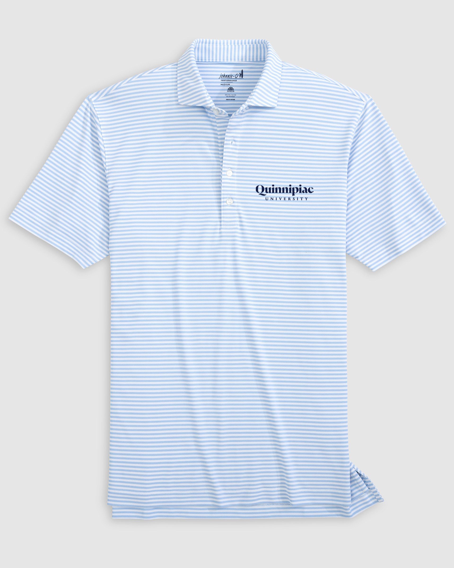 Quinnipiac Stetsons Striped Performance Mesh Polo