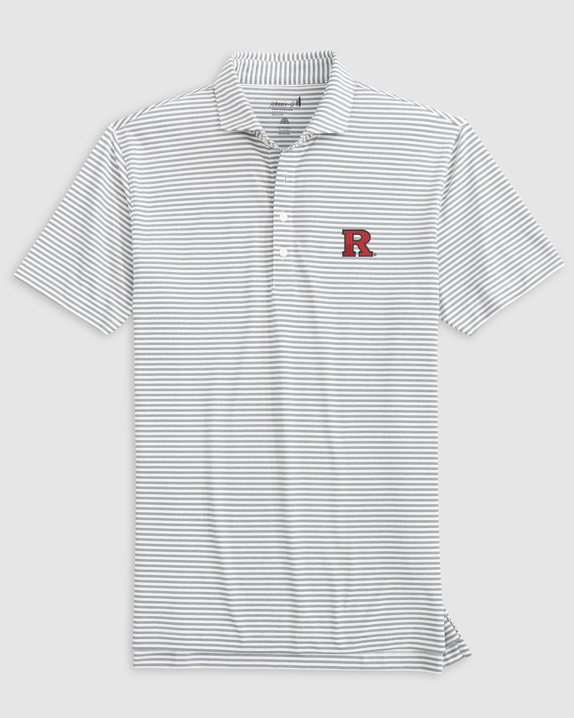 Rutgers Stetsons Striped Performance Mesh Polo