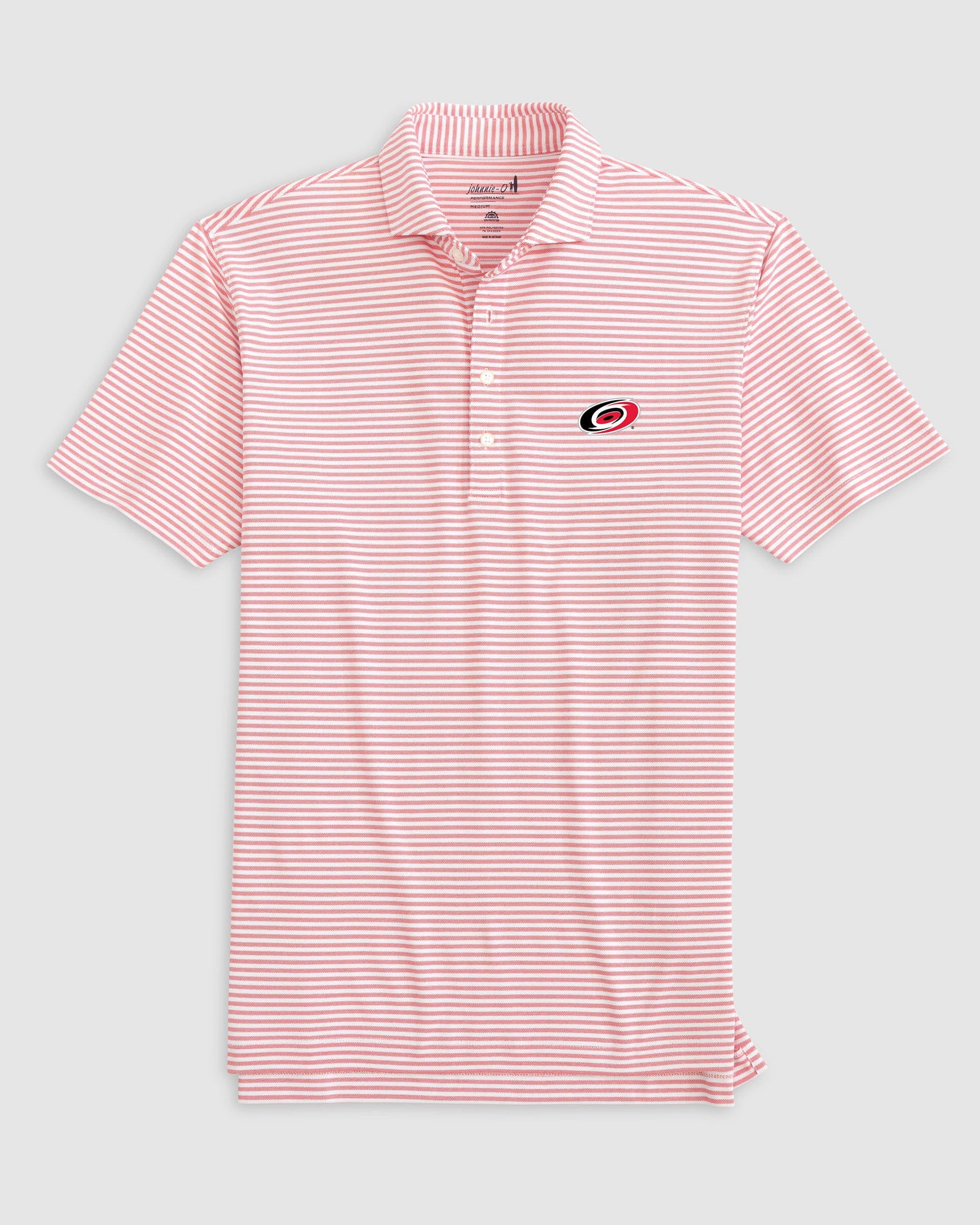 Carolina Hurricanes Stetsons Striped Performance Mesh Polo - Image 2