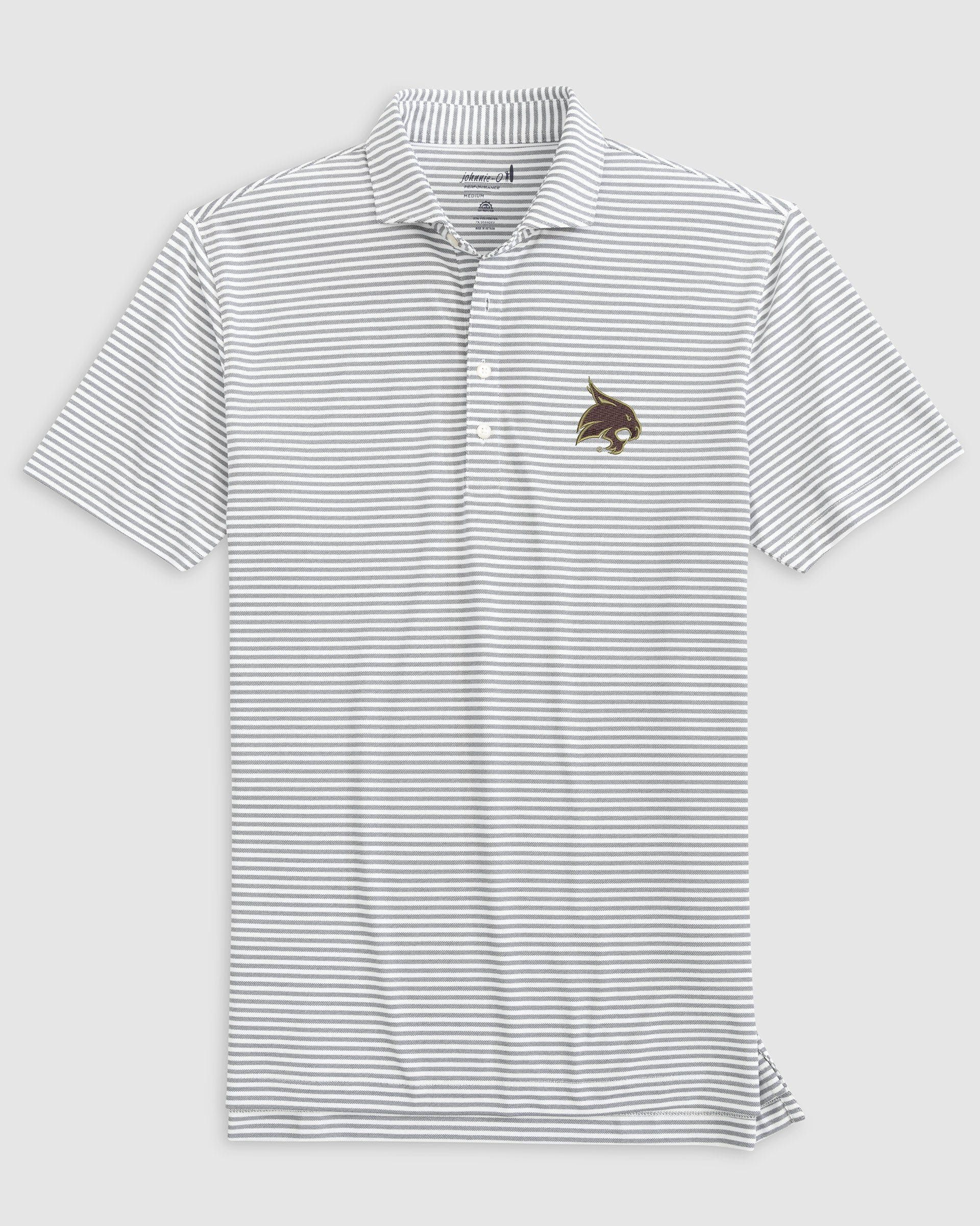 Texas State Stetsons Striped Performance Mesh Polo