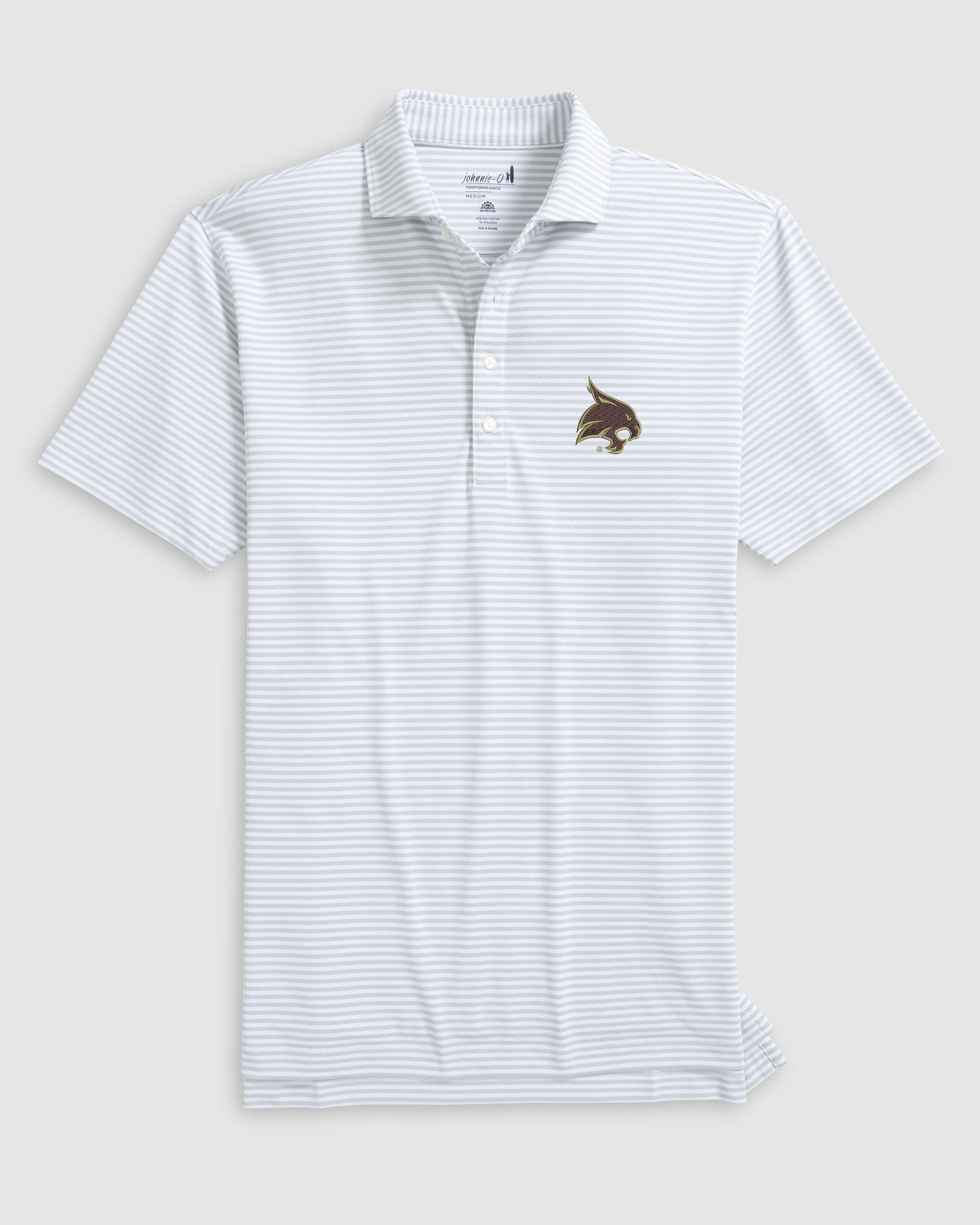 Texas State Stetsons Striped Performance Mesh Polo - Image 4