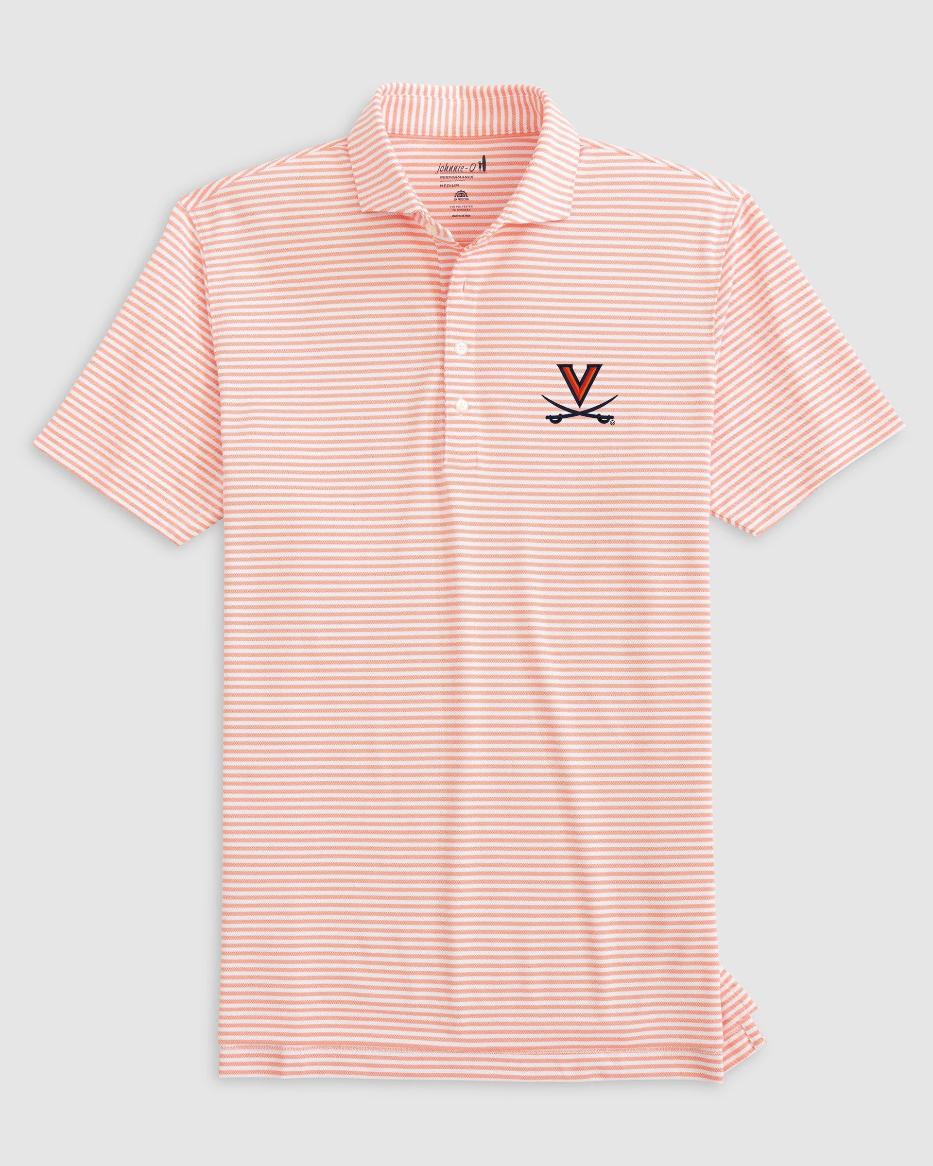 Virginia Stetsons Striped Performance Mesh Polo - Image 2