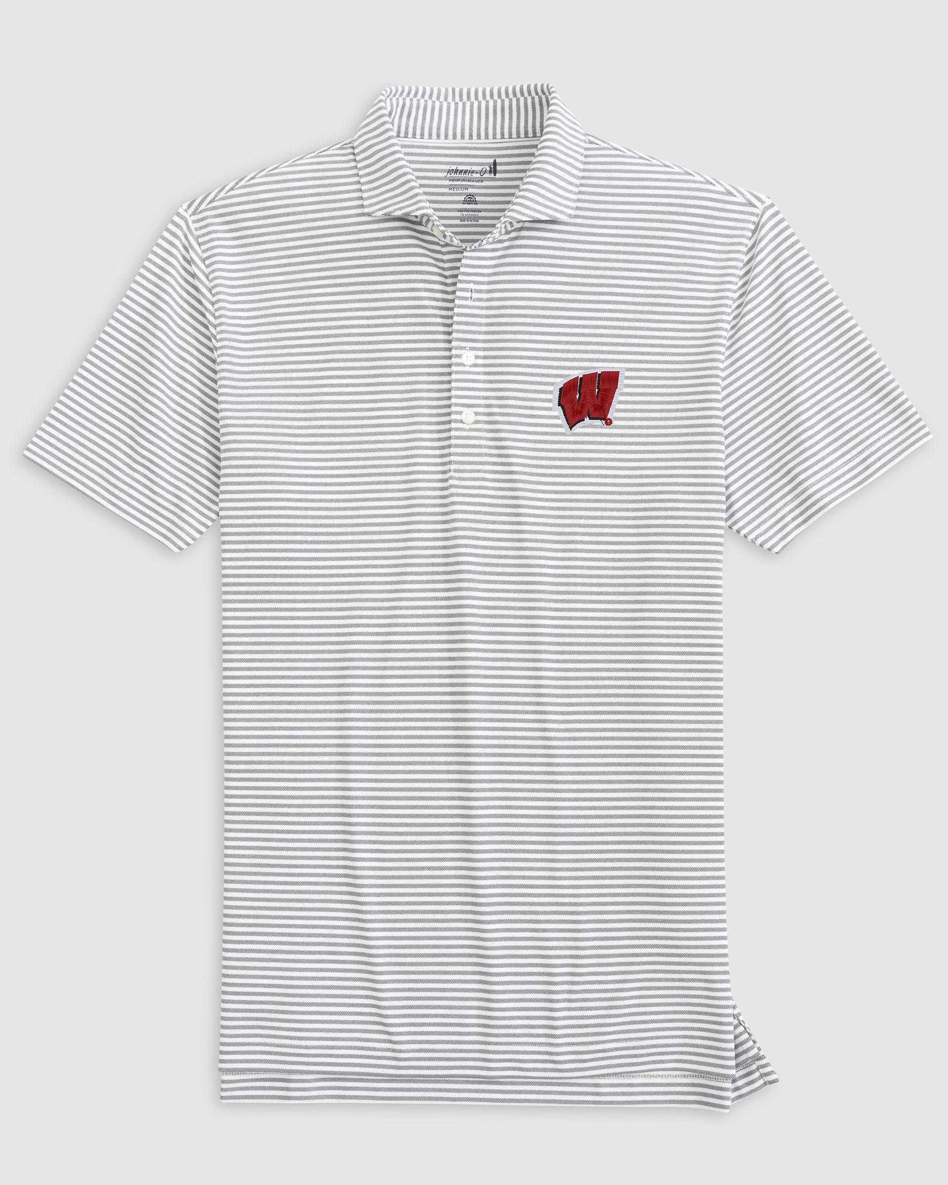 Wisconsin Stetsons Striped Performance Mesh Polo