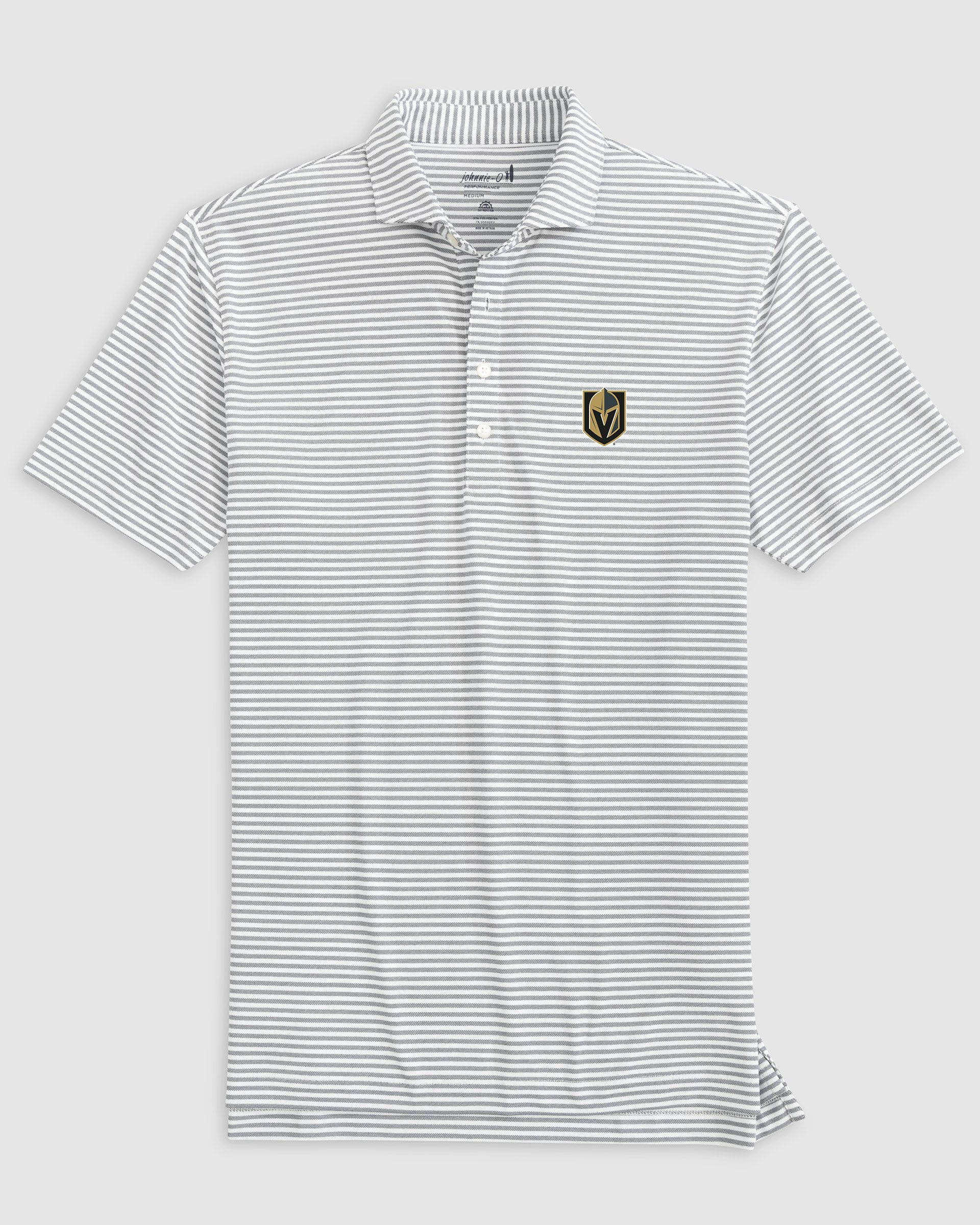 Las Vegas Golden Knights Stetsons Striped Performance Mesh Polo