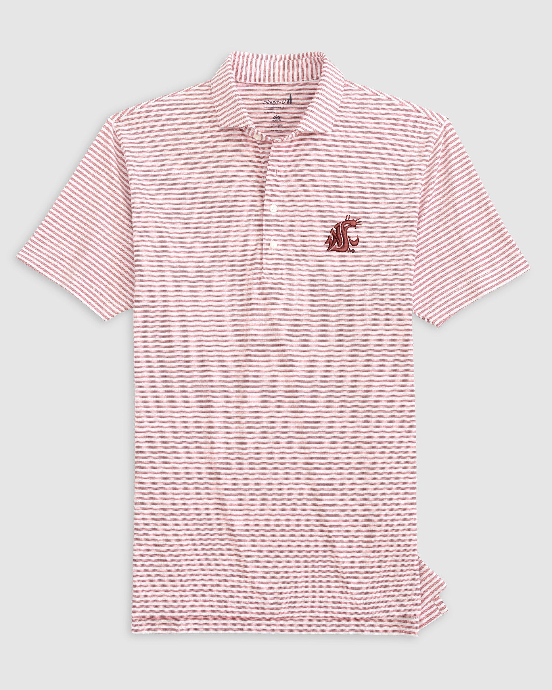 Washington State Stetsons Striped Performance Mesh Polo - Image 2