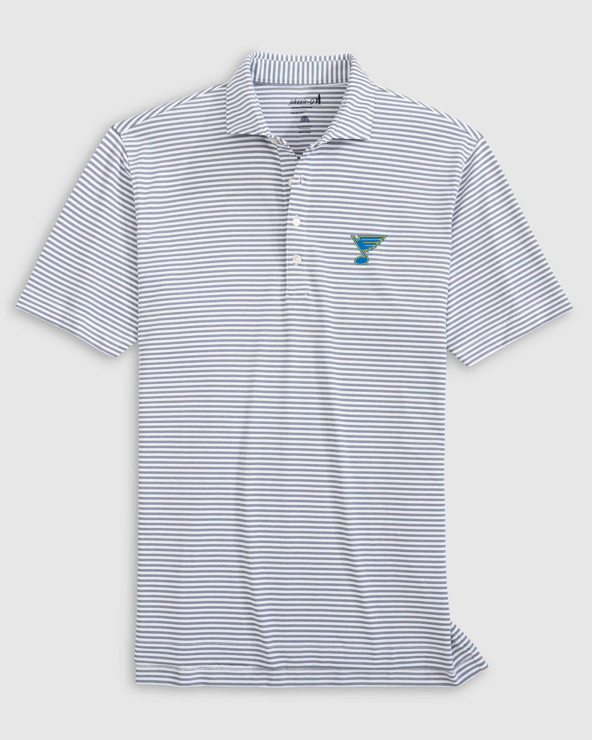 St. Louis Blues Stetsons Striped Performance Mesh Polo - Image 3