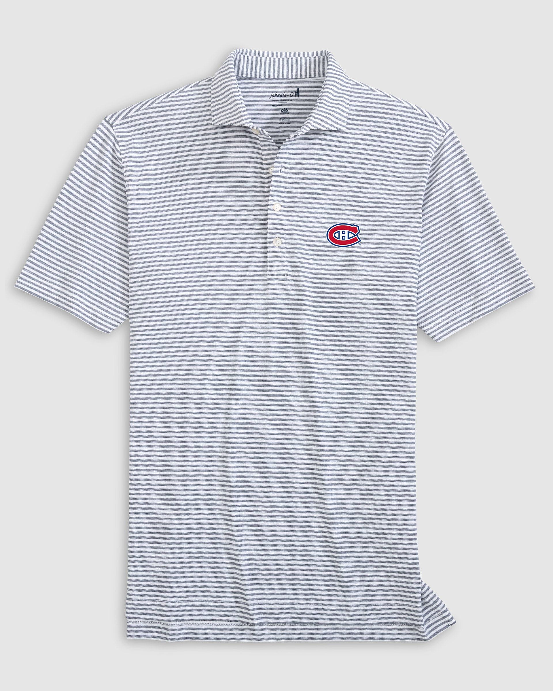 Montreal Canadiens Stetsons Striped Performance Mesh Polo