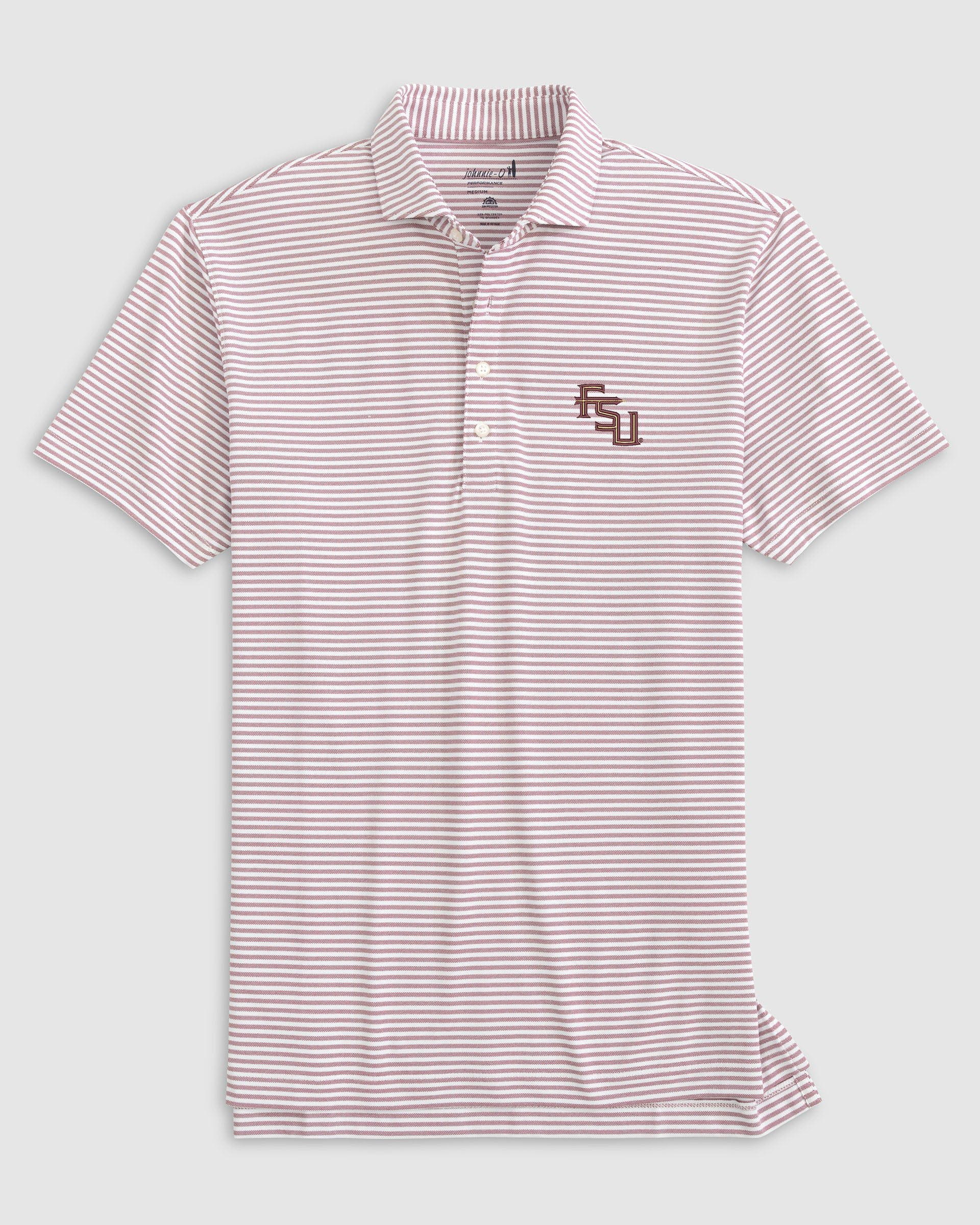 Florida State Stetsons Striped Performance Mesh Polo - Stacked Logo - Image 2