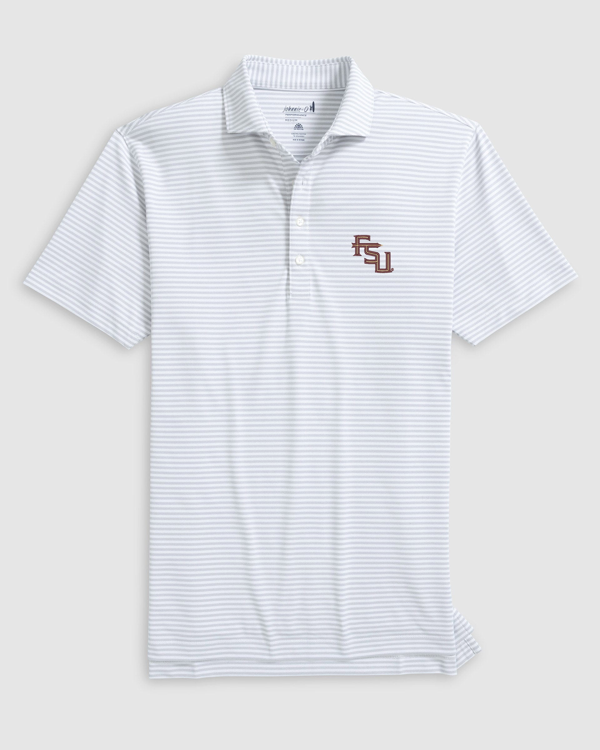 Florida State Stetsons Striped Performance Mesh Polo - Stacked Logo - Image 3