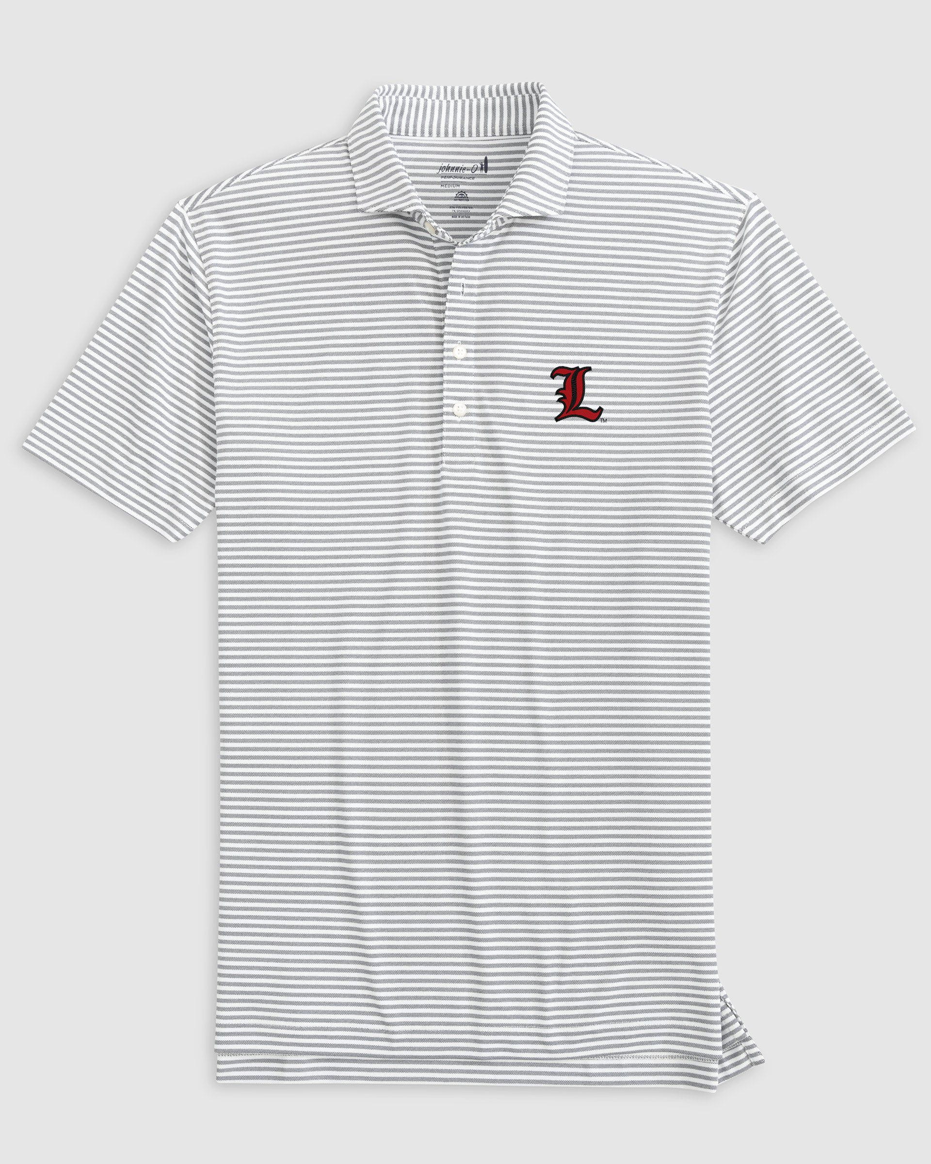 Louisville Stetsons Striped Performance Mesh Polo - L Logo