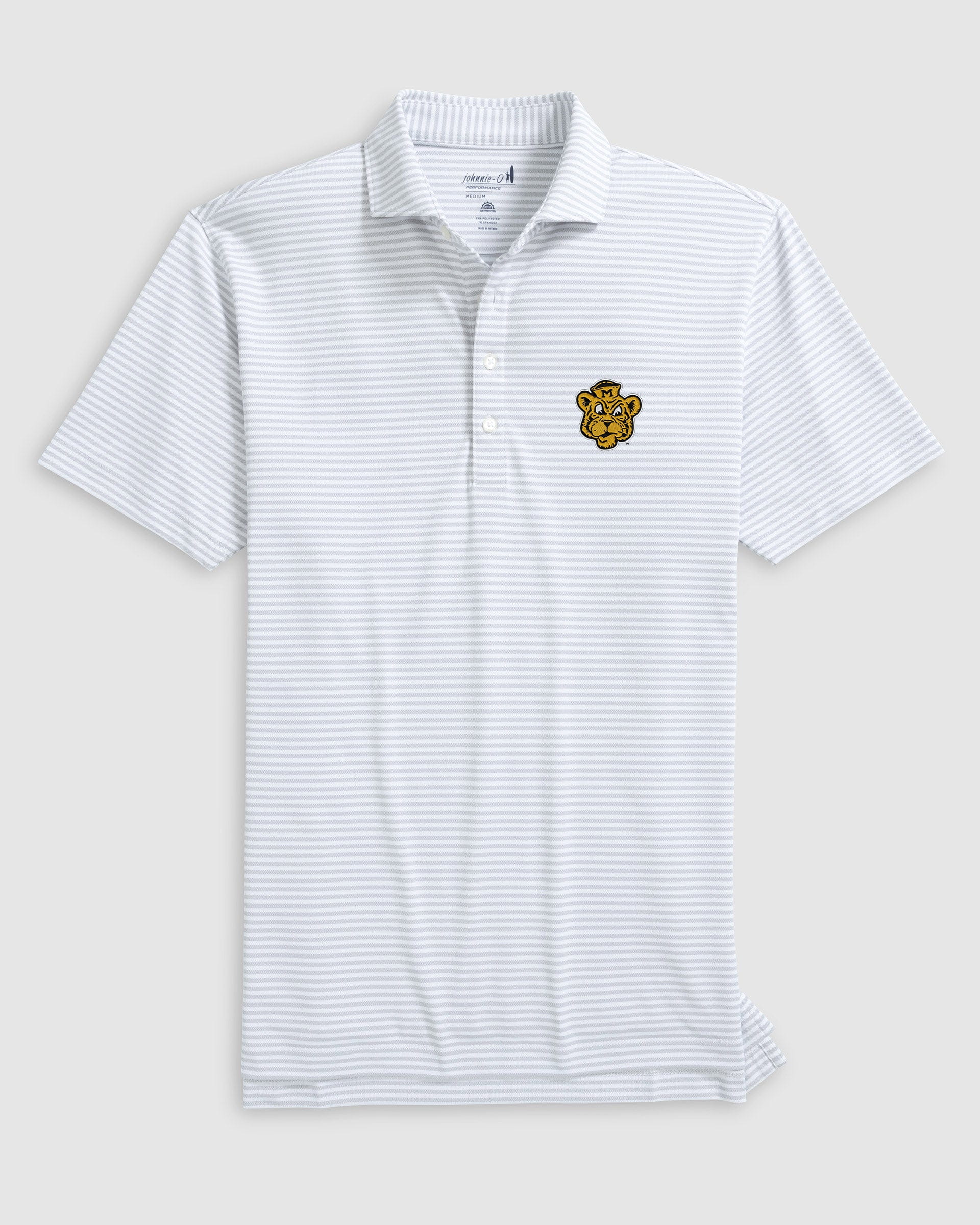 Missouri Stetsons Striped Performance Mesh Polo - Vault Logo - Image 2