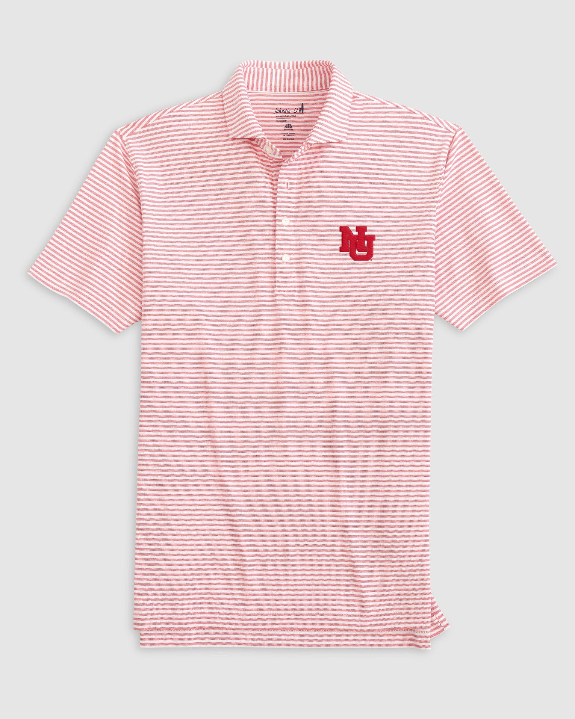 Nebraska Stetsons Striped Performance Mesh Polo - Vault Logo - Image 2