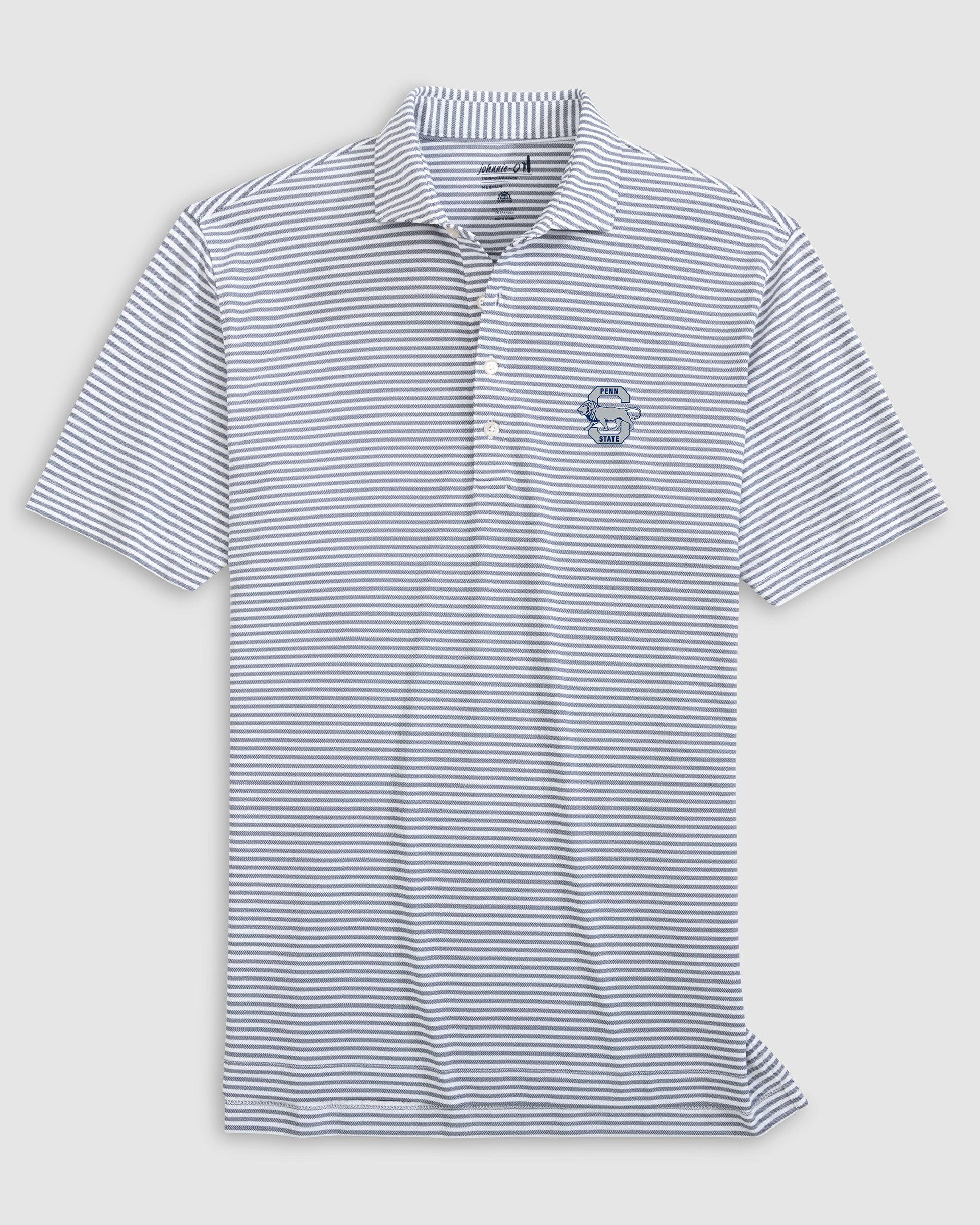 Penn State Stetsons Striped Performance Mesh Polo - Vault Logo - Image 2