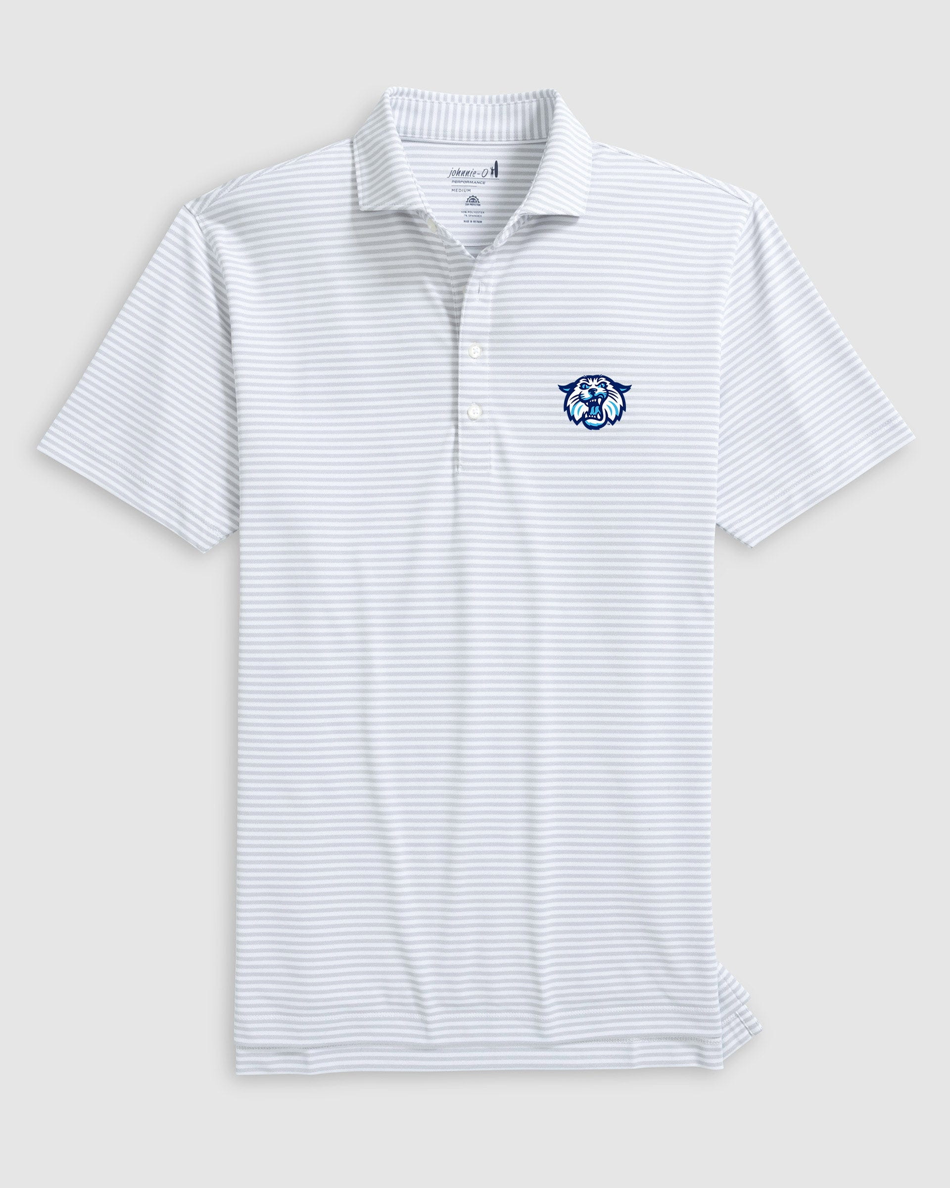 Villanova Stetsons Striped Performance Mesh Polo - Wildcat Logo - Image 3