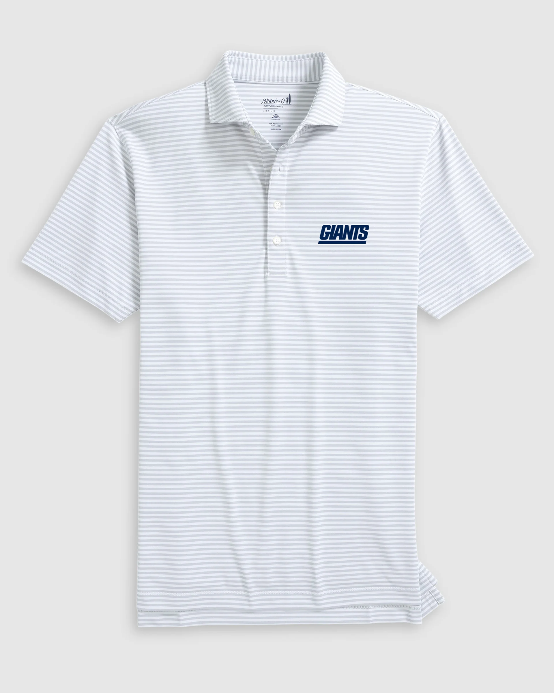 New York Giants Stetsons Striped Performance Mesh Polo - Classic Logo
