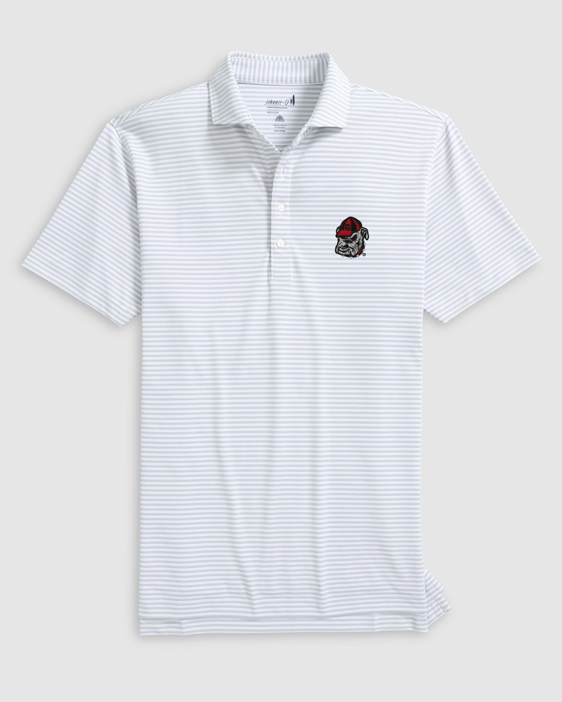 Georgia Stetsons Striped Performance Mesh Polo - Bulldog Head Logo - Image 3