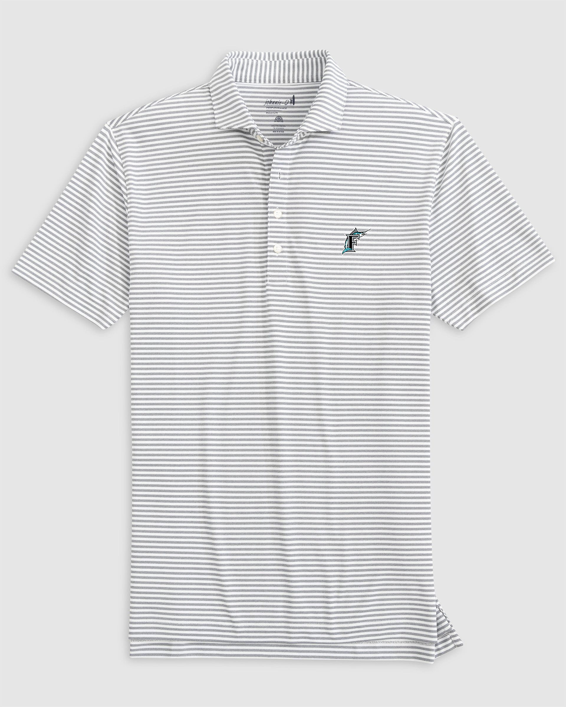 Miami Marlins Stetsons Performance Mesh Polo - Cooperstown Logo