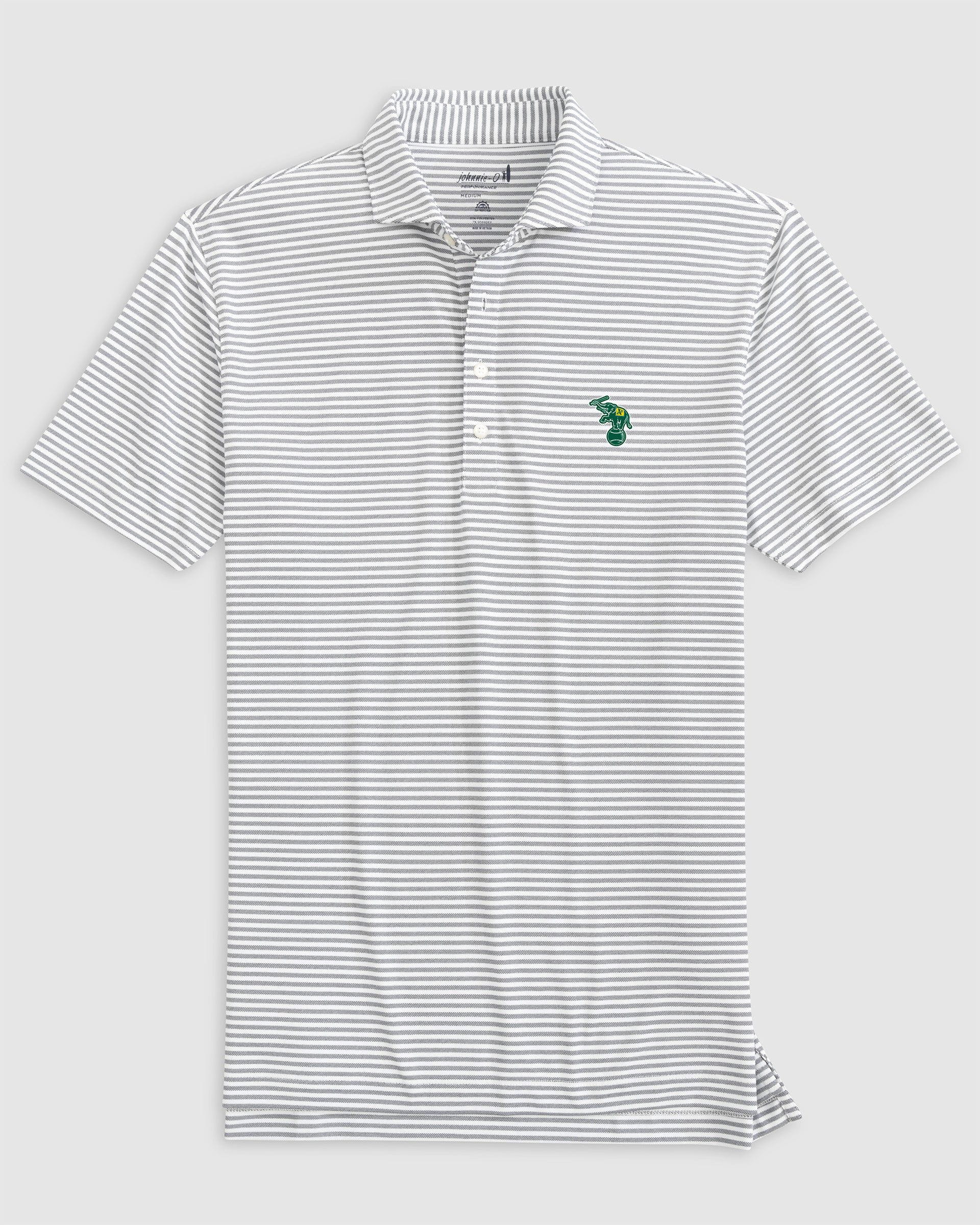 Oakland Athletics Stetsons Performance Mesh Polo - Cooperstown Logo