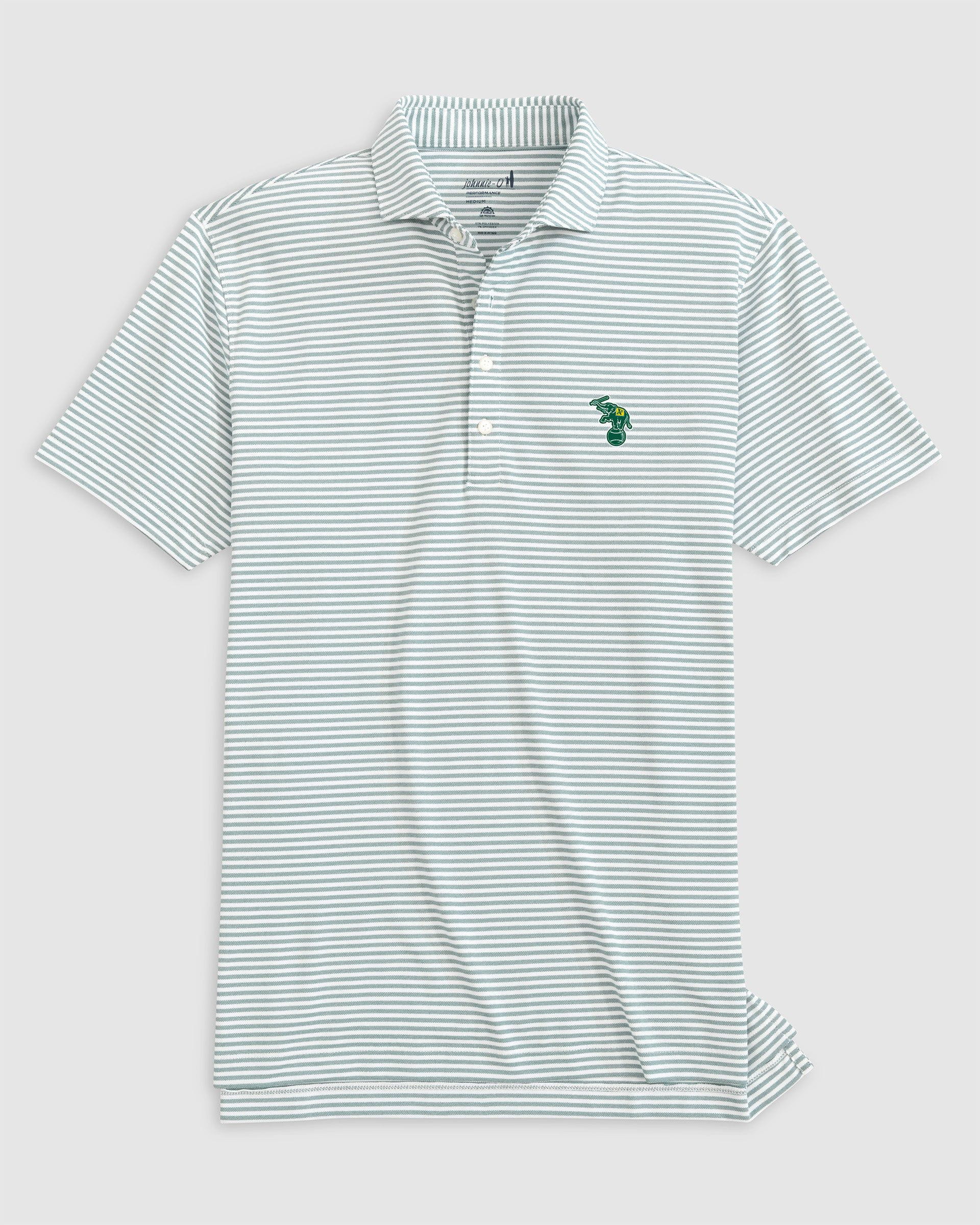 Oakland Athletics Stetsons Performance Mesh Polo - Cooperstown Logo - Image 2