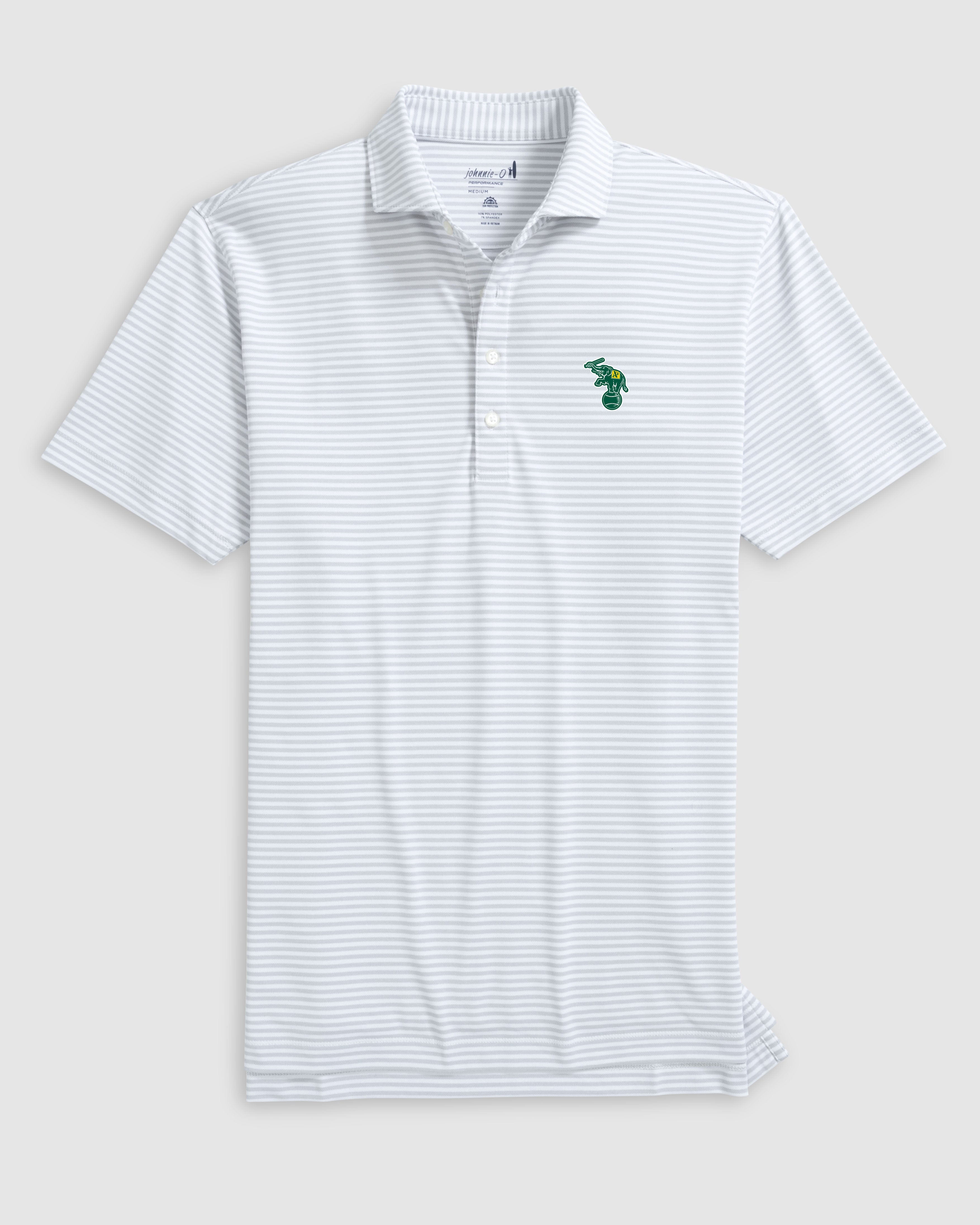 Oakland Athletics Stetsons Performance Mesh Polo - Cooperstown Logo - Image 3