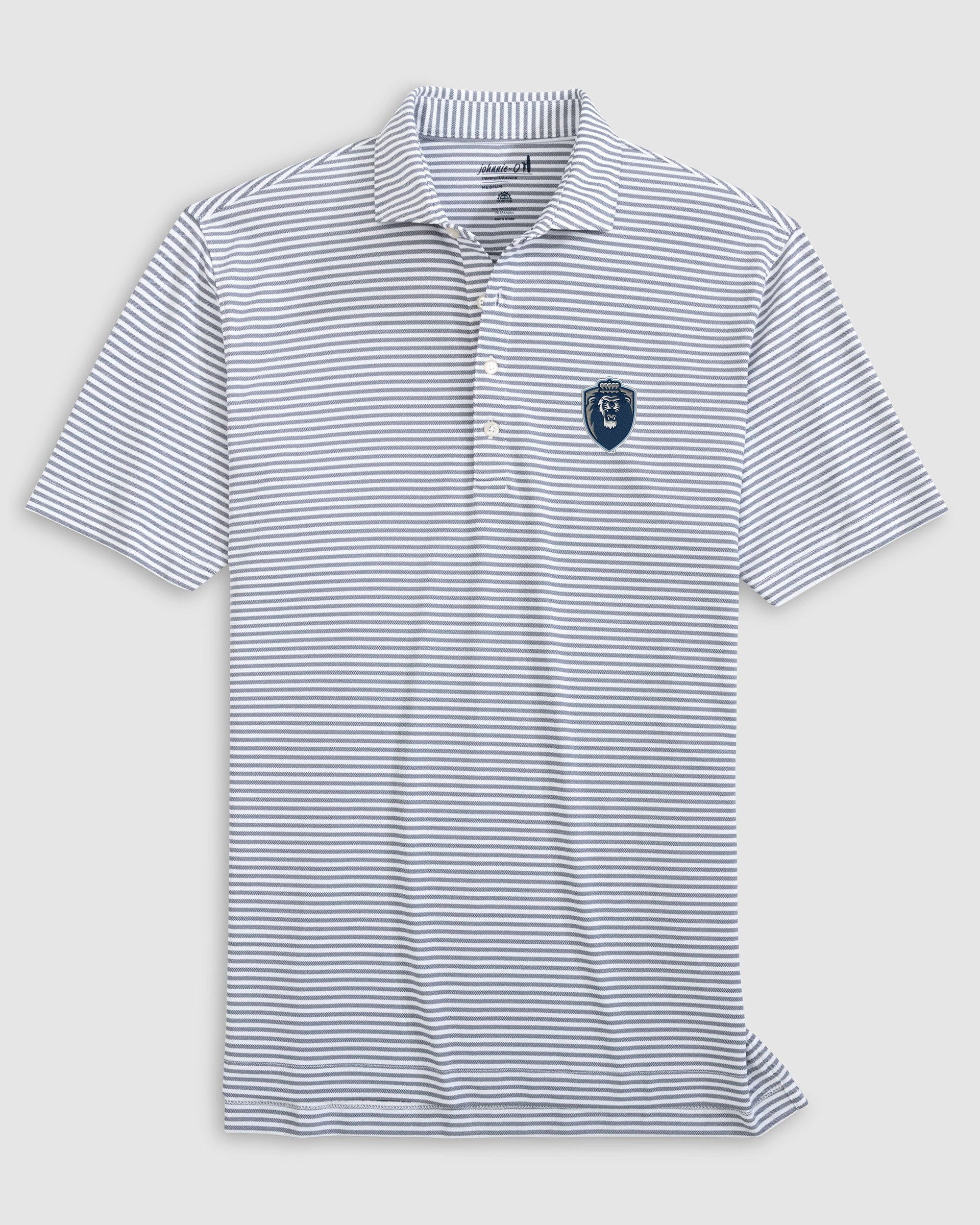 Old Dominion Stetsons Striped Performance Mesh Polo - Big Blue Logo - Image 2
