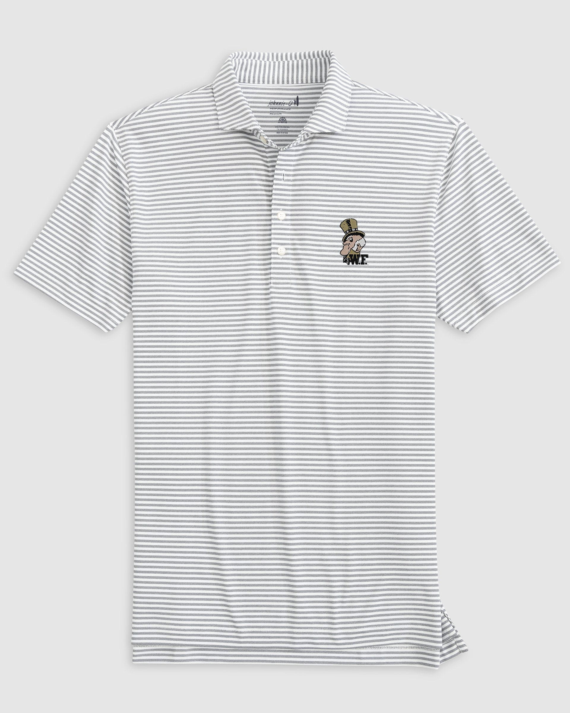 Wake Forest Stetsons Striped Performance Mesh Polo - Vault Logo