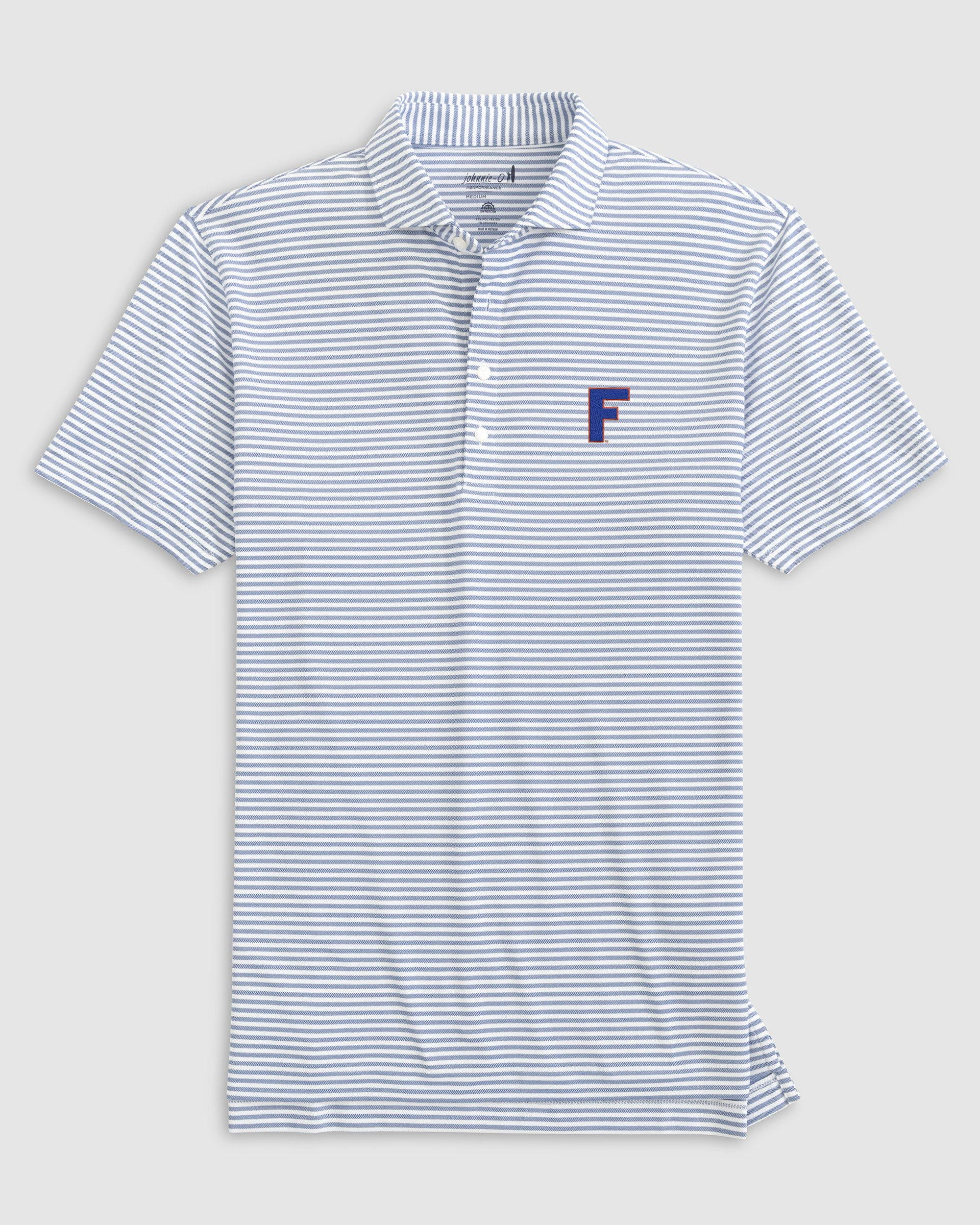 Florida Stetsons Striped Performance Mesh Polo - Vault Logo - Image 3