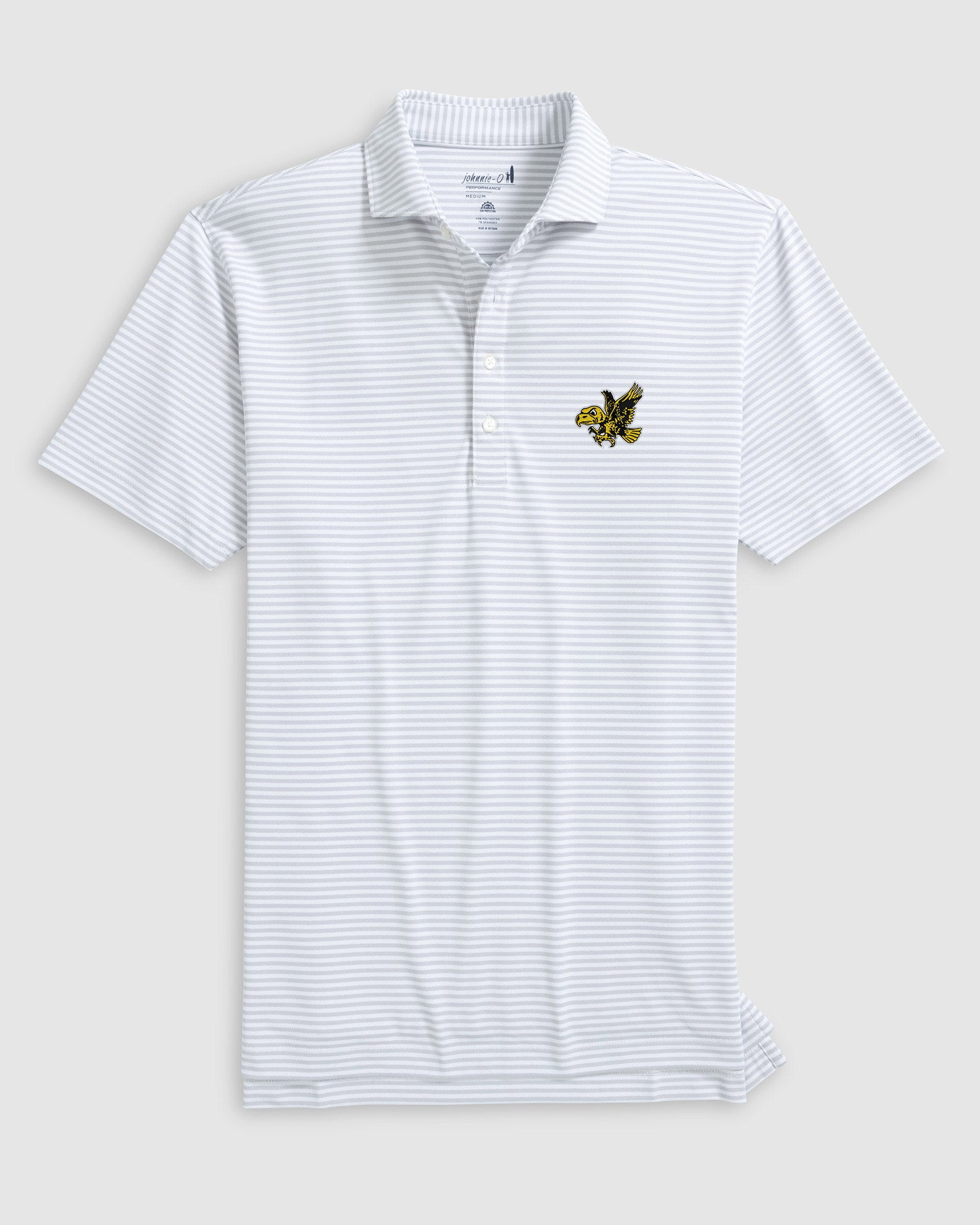 Iowa Stetsons Striped Performance Mesh Polo - Vault Logo - Image 13