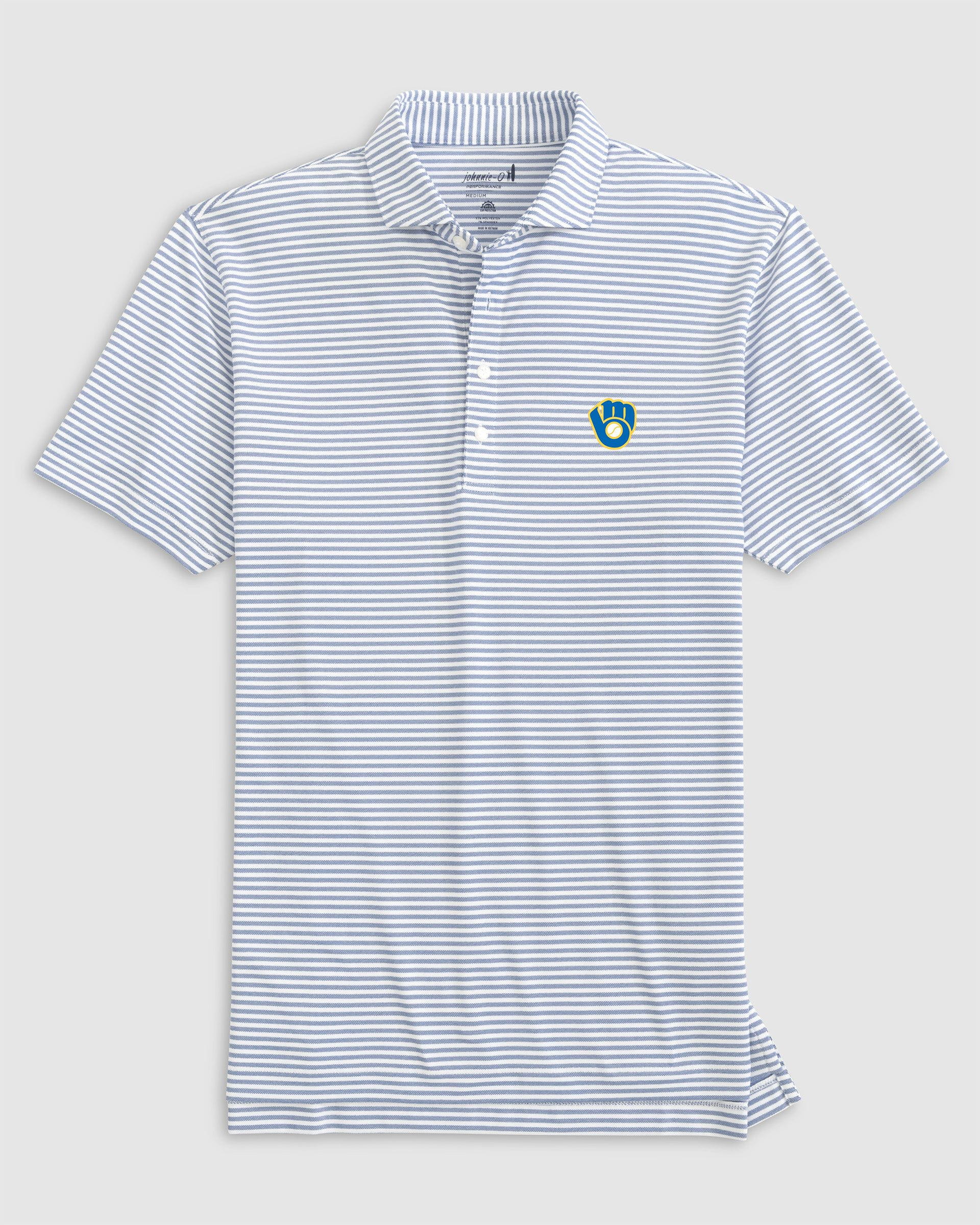 Milwaukee Brewers Stetsons Performance Mesh Polo - Cooperstown Logo