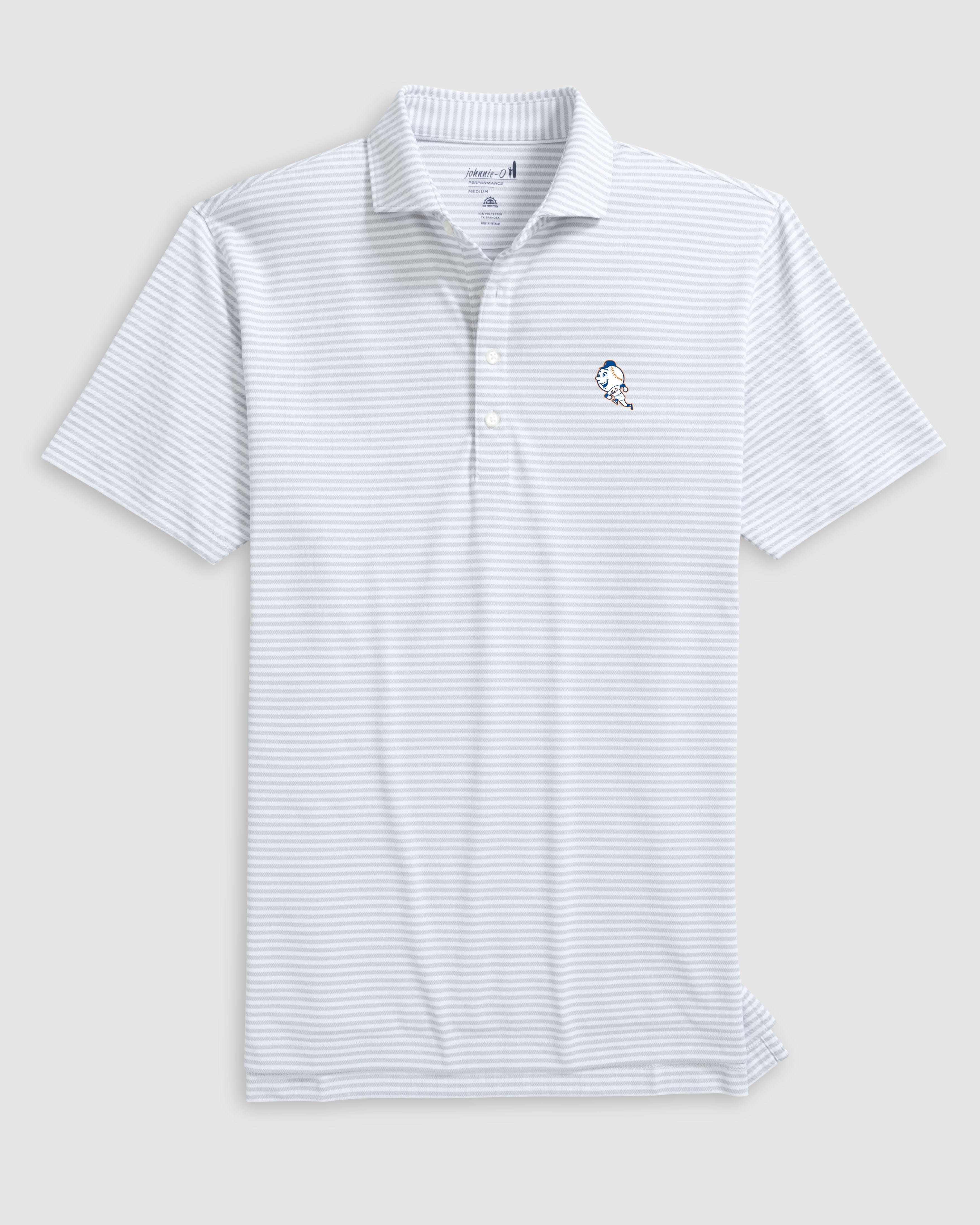 New York Mets Stetsons Performance Mesh Polo - Cooperstown Logo - Image 3
