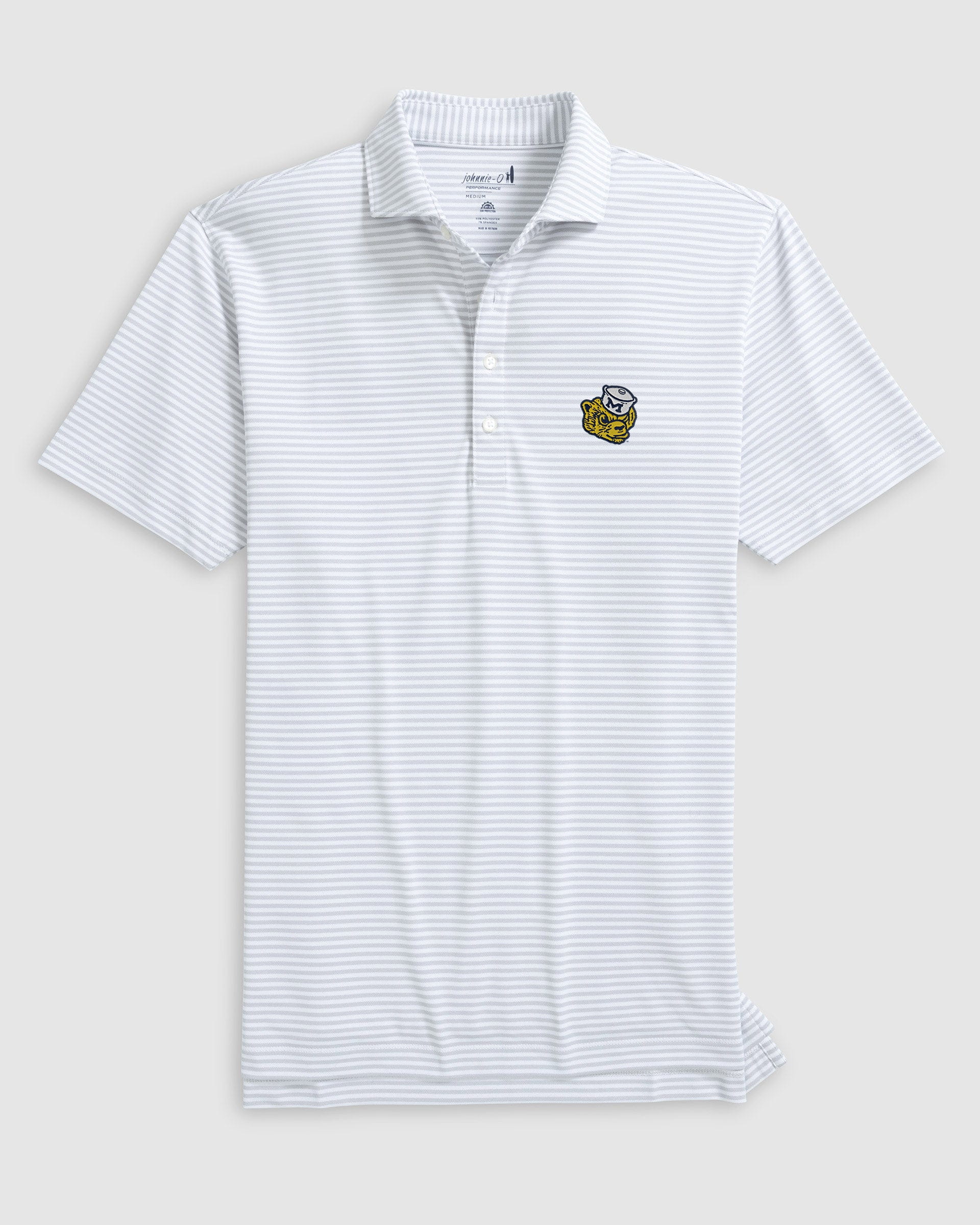 Michigan Stetsons Striped Performance Mesh Polo - Vault Logo - Image 13